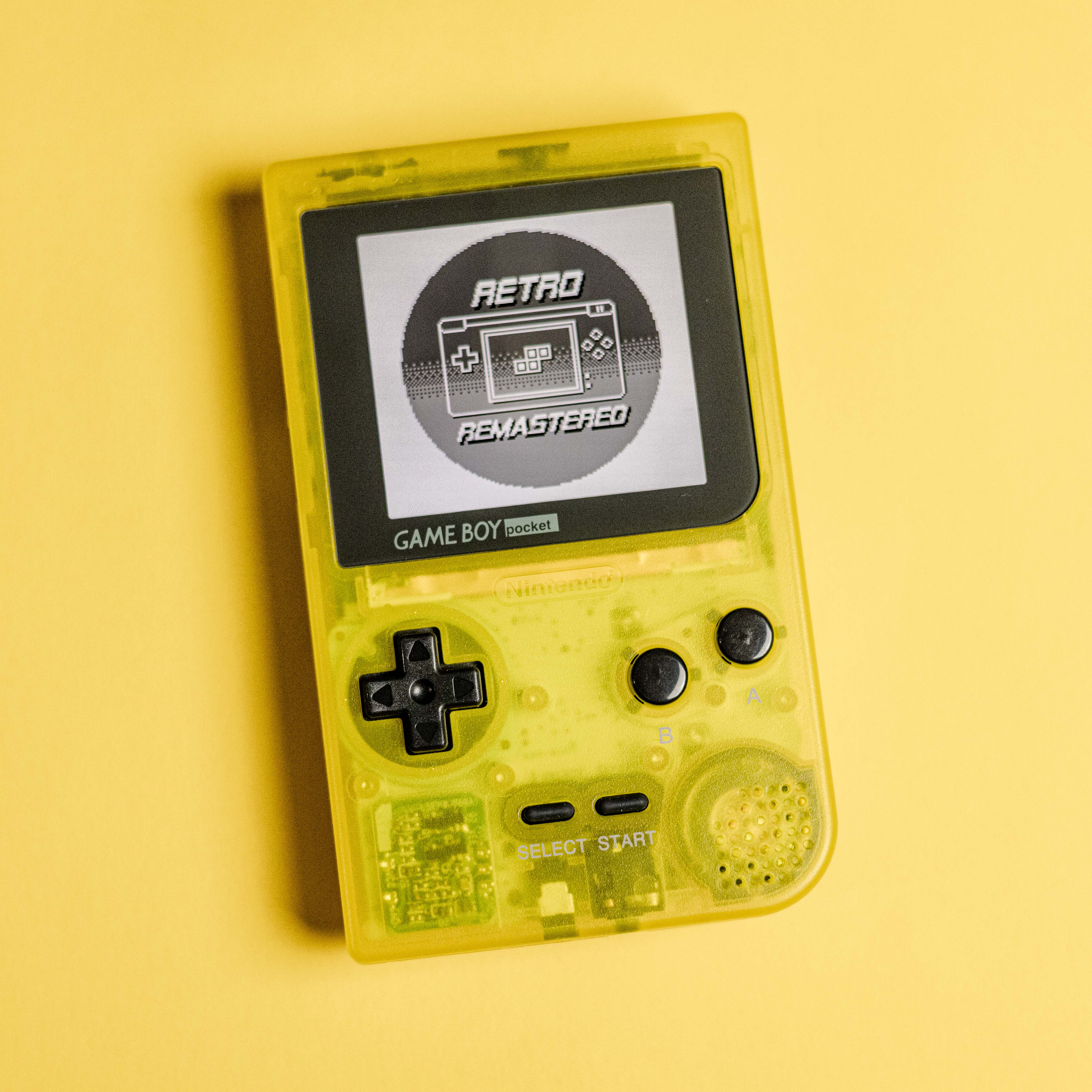 Modded Game Boy Pocket w/ IPS Display (Clear Yellow)