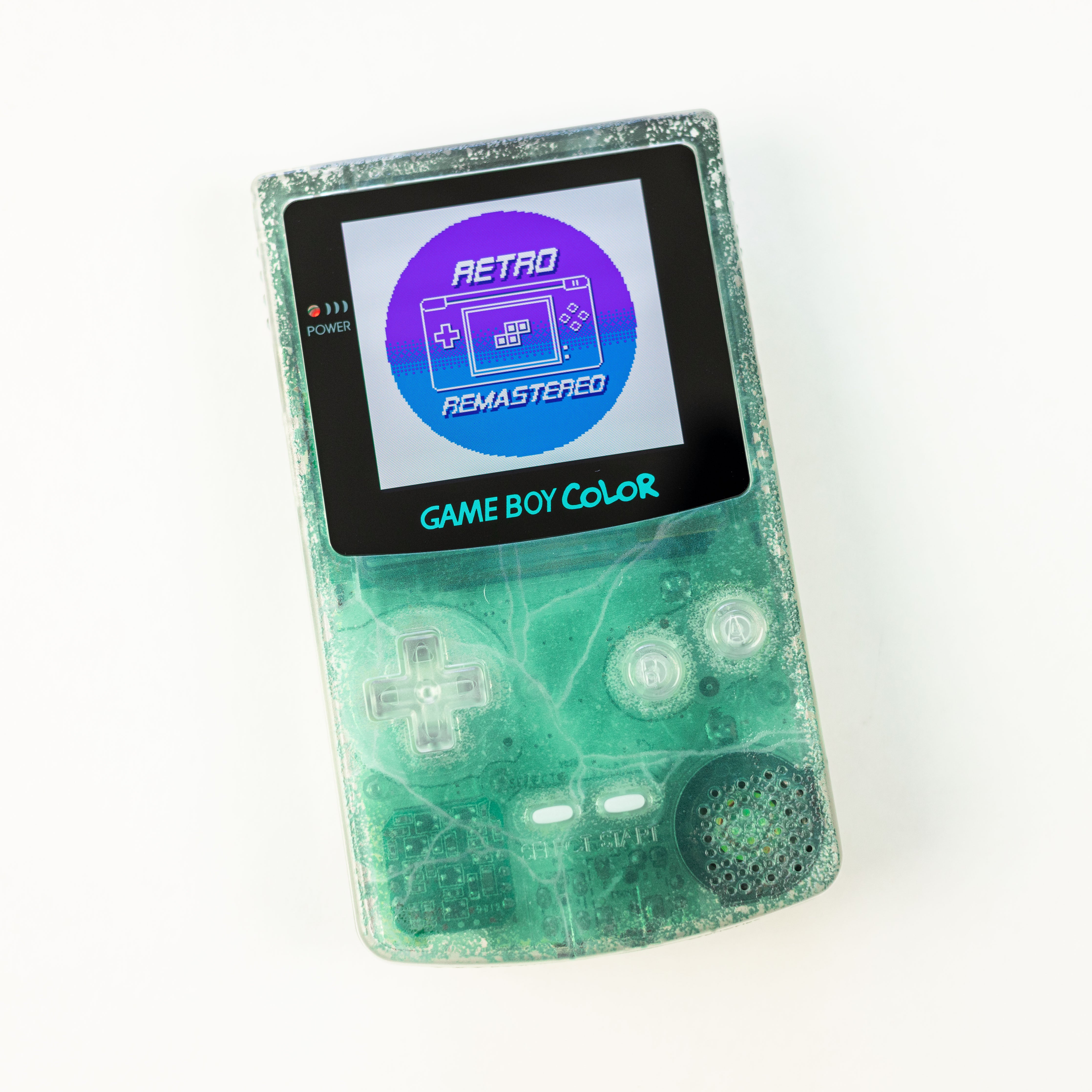 Modded Game Boy Color w/ AMOLED Display (Black Ice Permafrost)