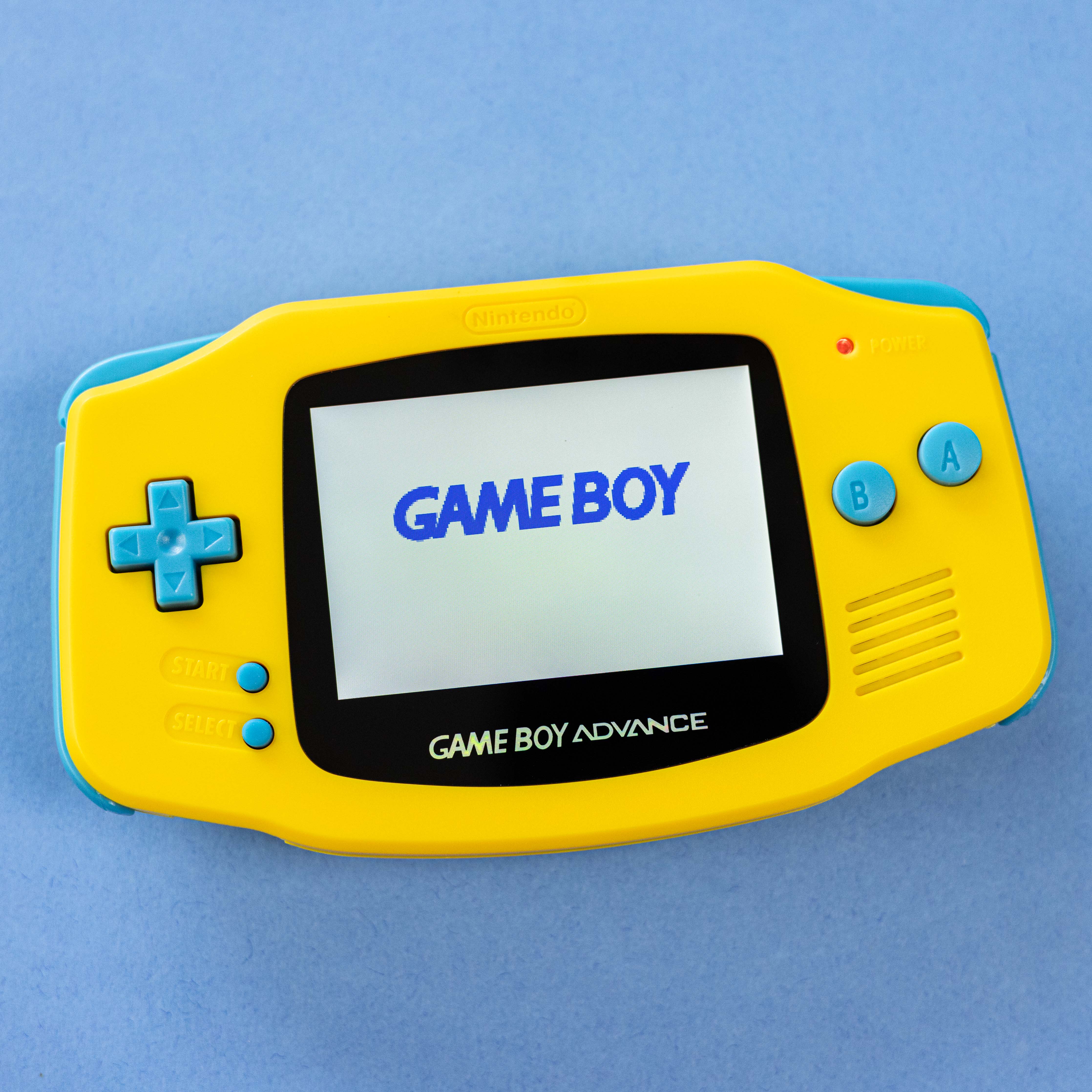 Modded Game Boy Advance W/ IPS V5 Screen (Yellow and Blue)