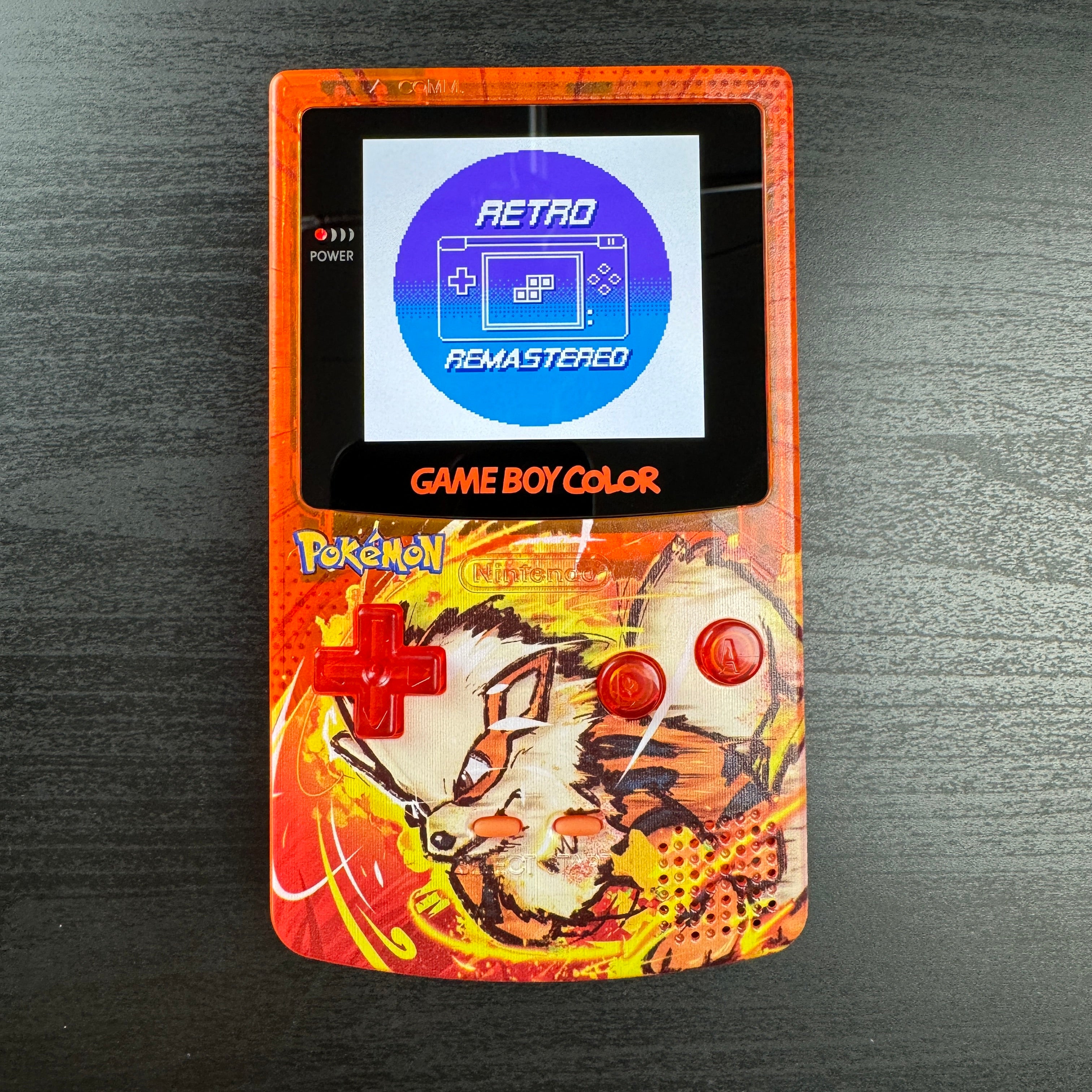 Modded Game Boy Color w/ IPS Display (Arcanine)