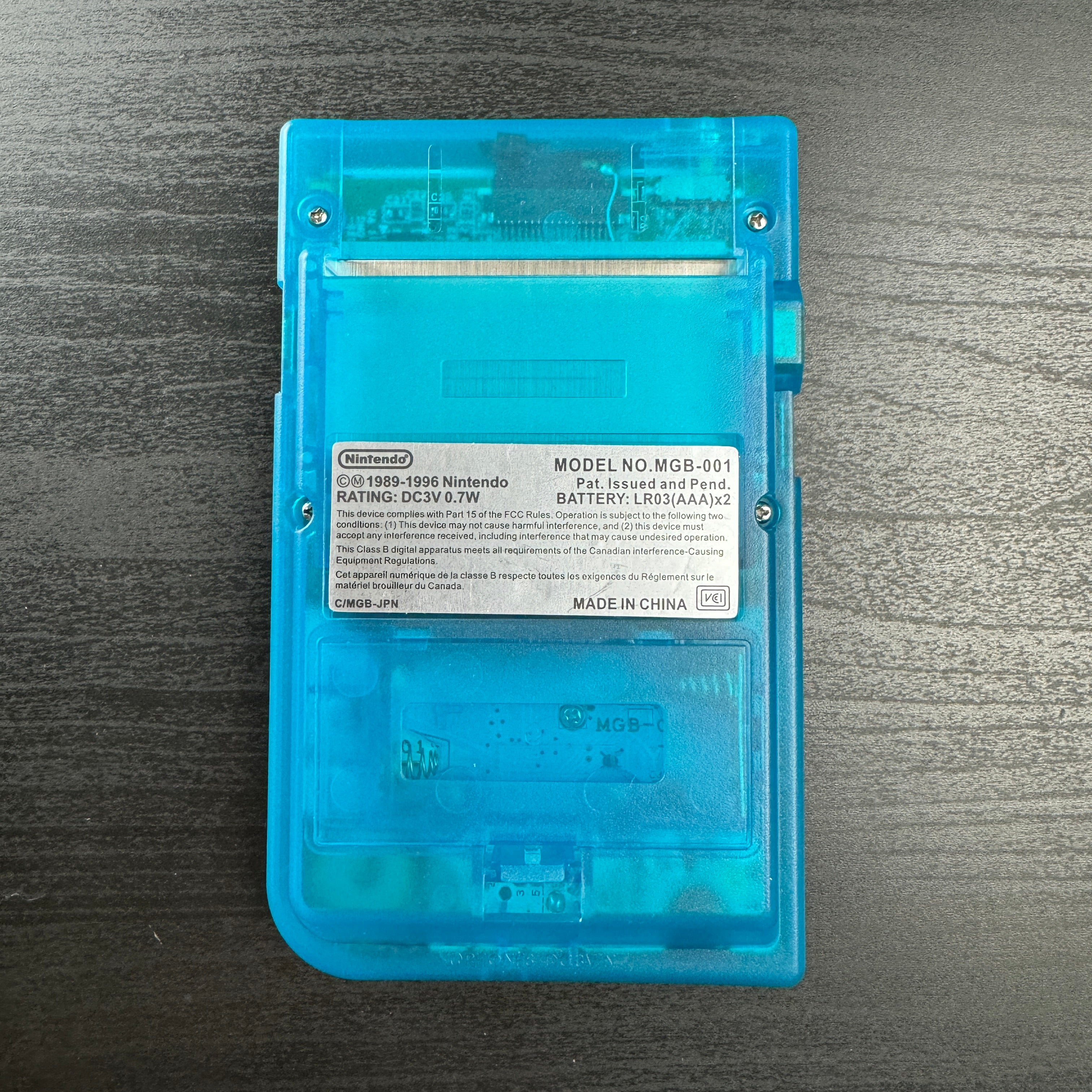 Modded Game Boy Pocket w/ IPS Display (Clear Blue)