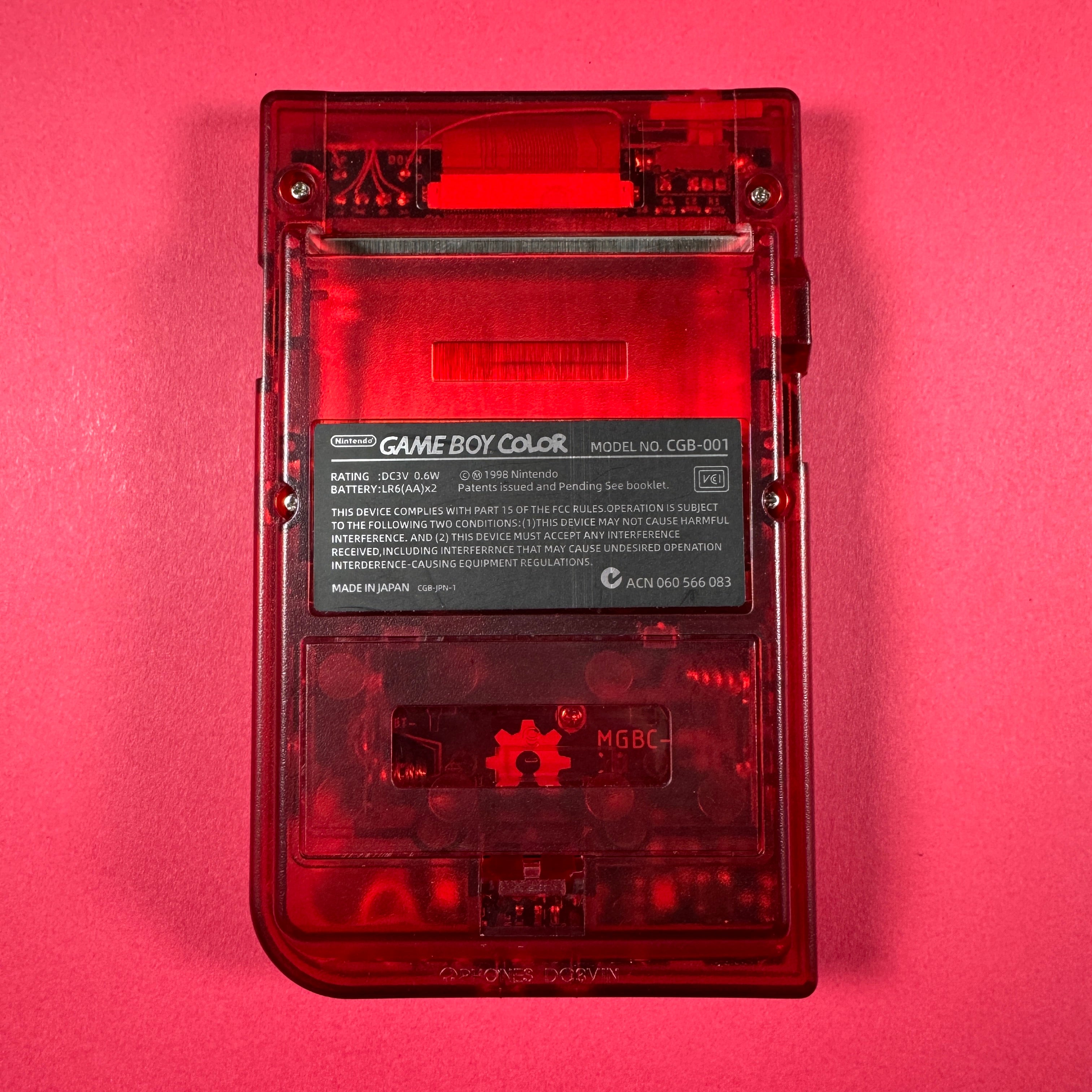 Game Boy Pocket Color w/ IPS Display (Clear Red)