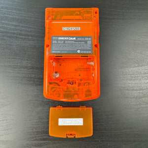 Modded Game Boy Color w/ IPS Display (Clear Orange and Black)