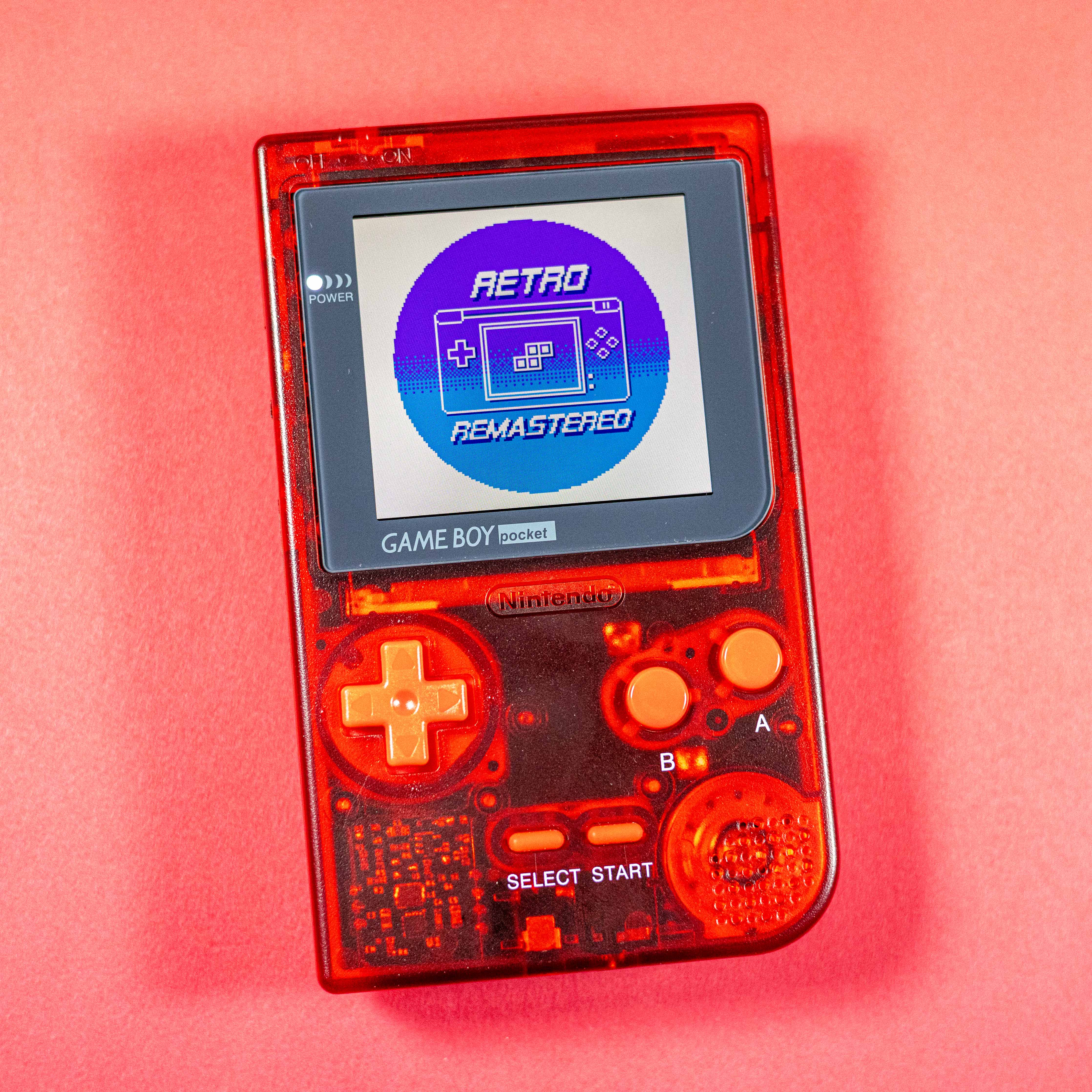 Game Boy Pocket Color w/ IPS Display (Clear Red)