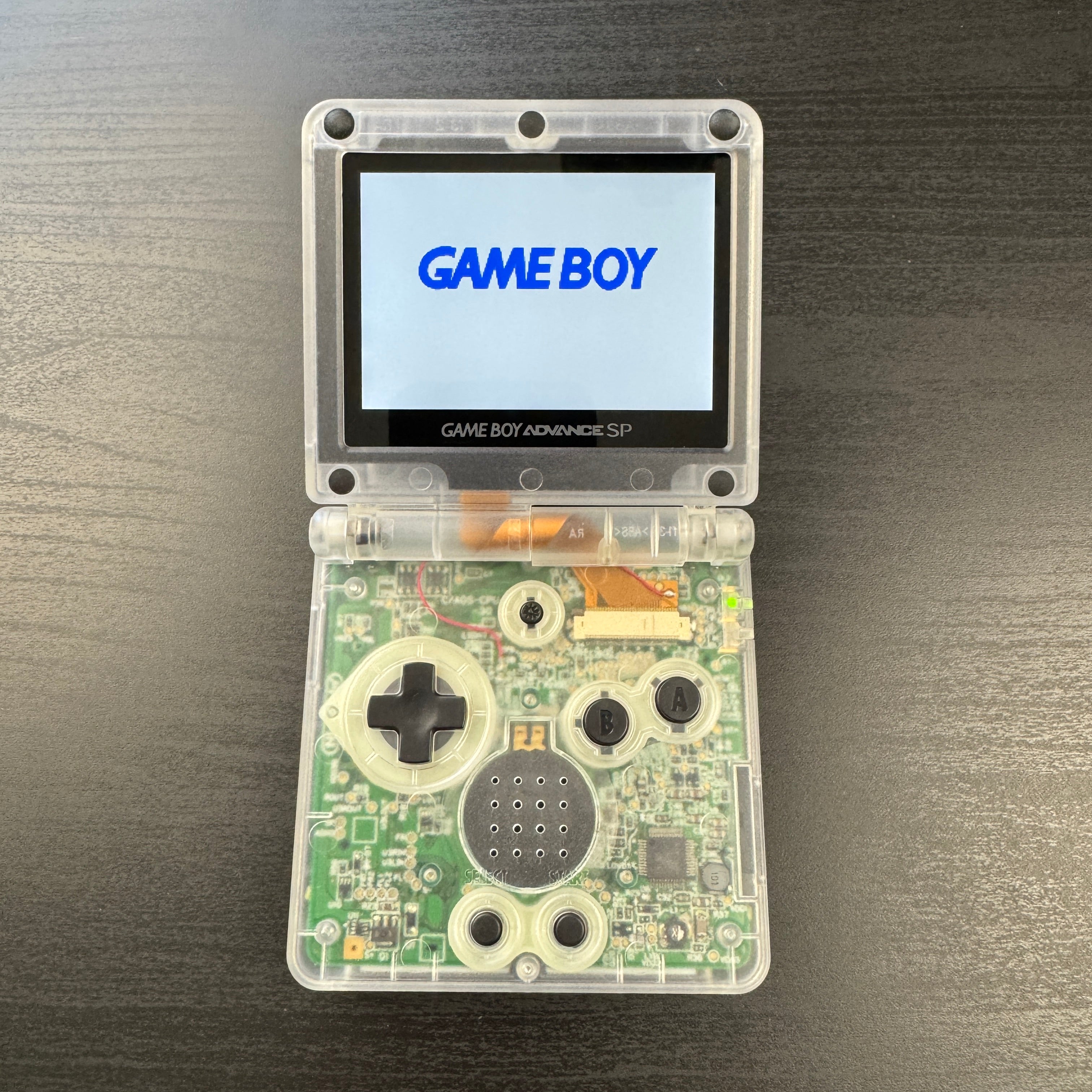 Modded Game Boy Advance SP W/ IPS V5 Screen (Clear)