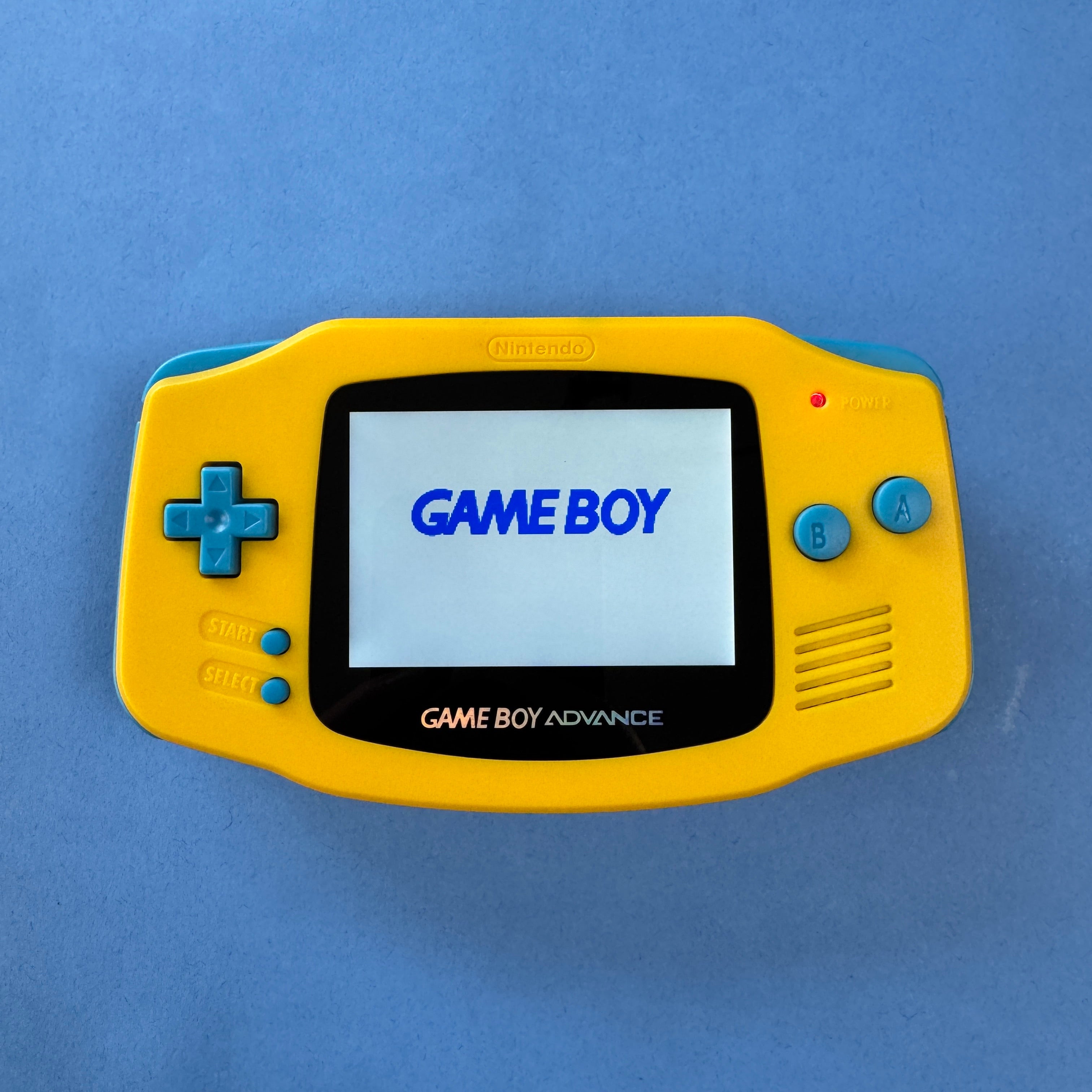 Modded Game Boy Advance W/ IPS V5 Screen (Yellow and Blue)