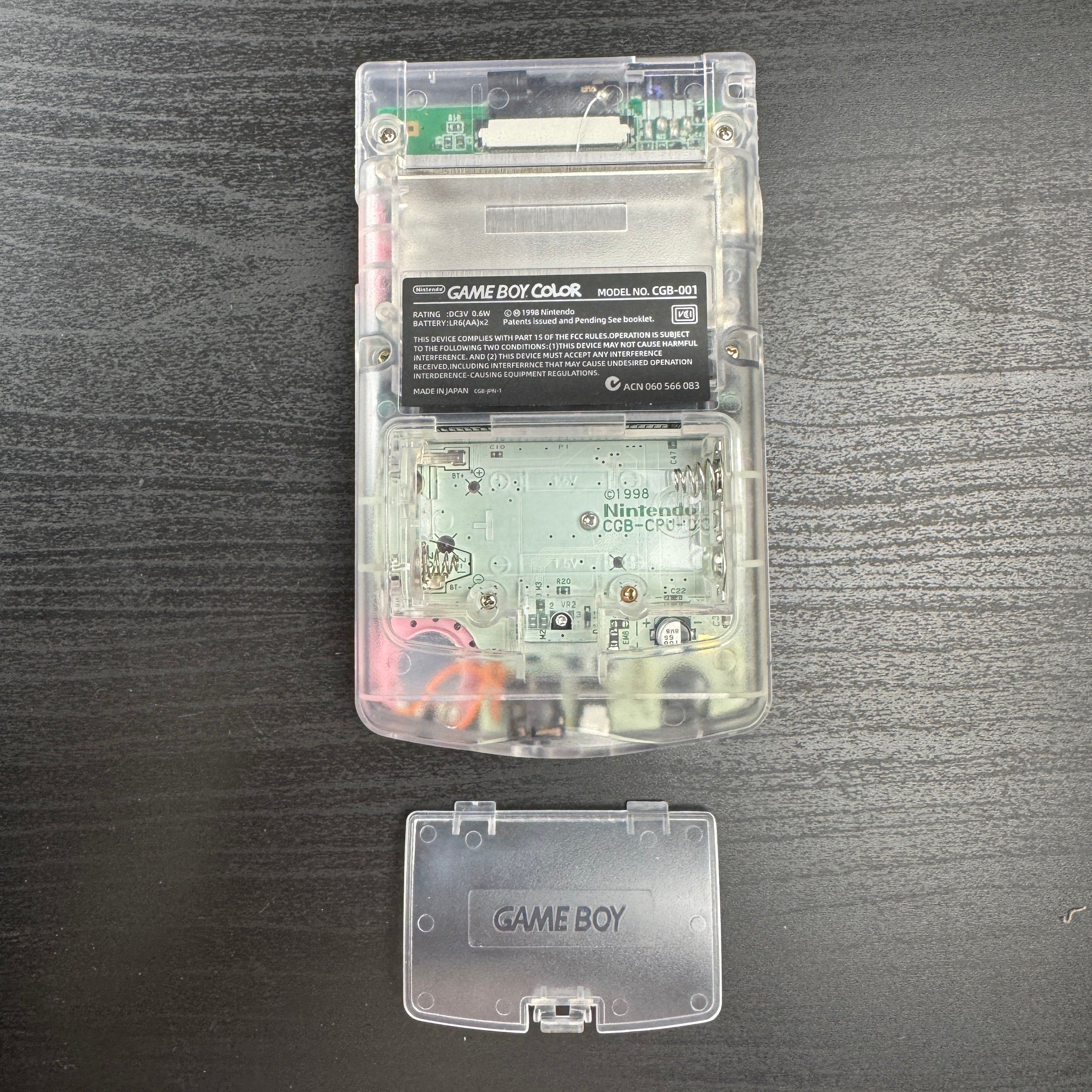 Modded Game Boy Color w/ IPS Display (Clear and Pink)