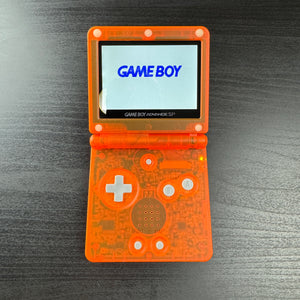 Modded Game Boy Advance SP W/ IPS V2 Screen (Clear Orange)