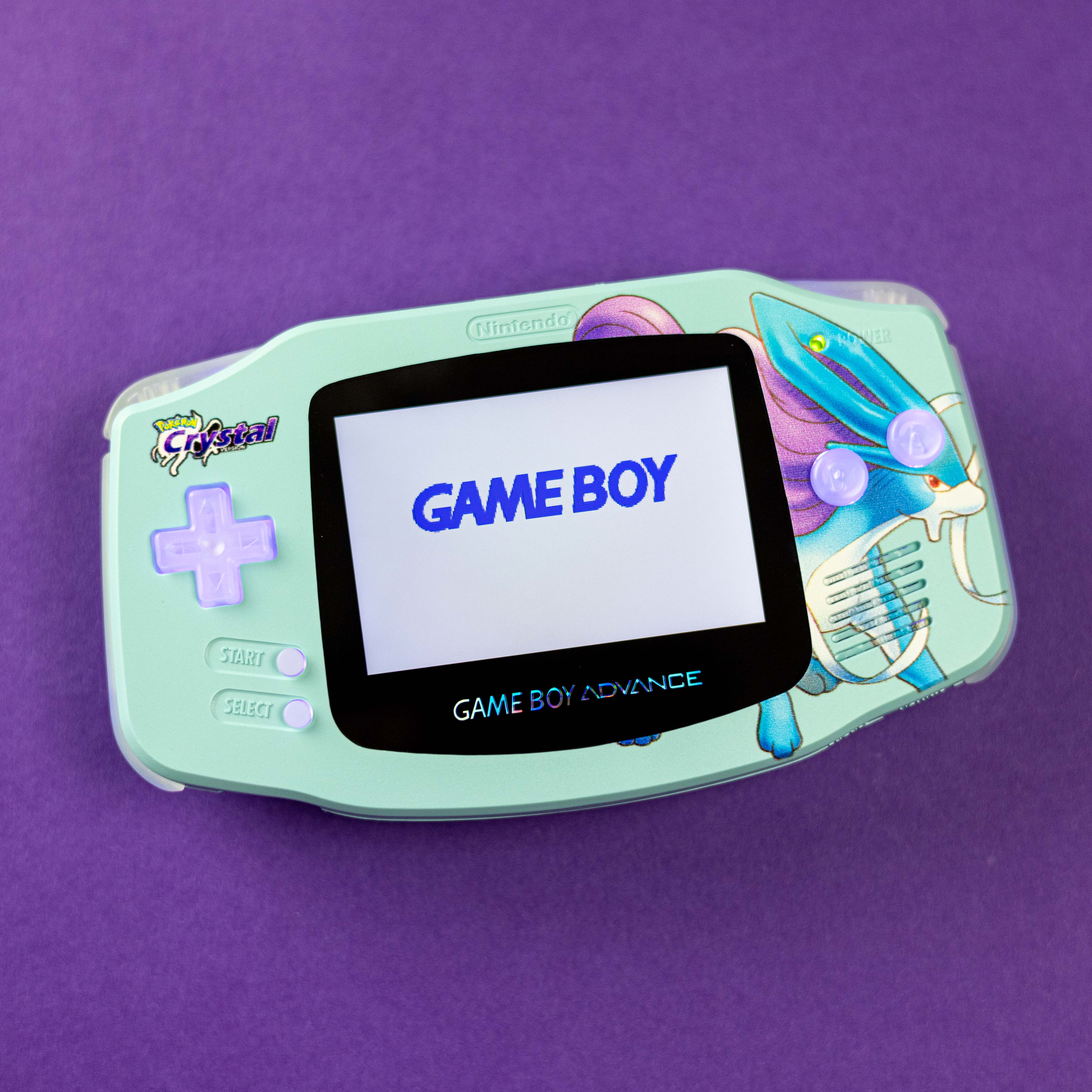 Modded Game Boy Advance W/ Laminated IPS FP 3.0 Screen (Suicune w/ Upgraded FP Pink Mobo)