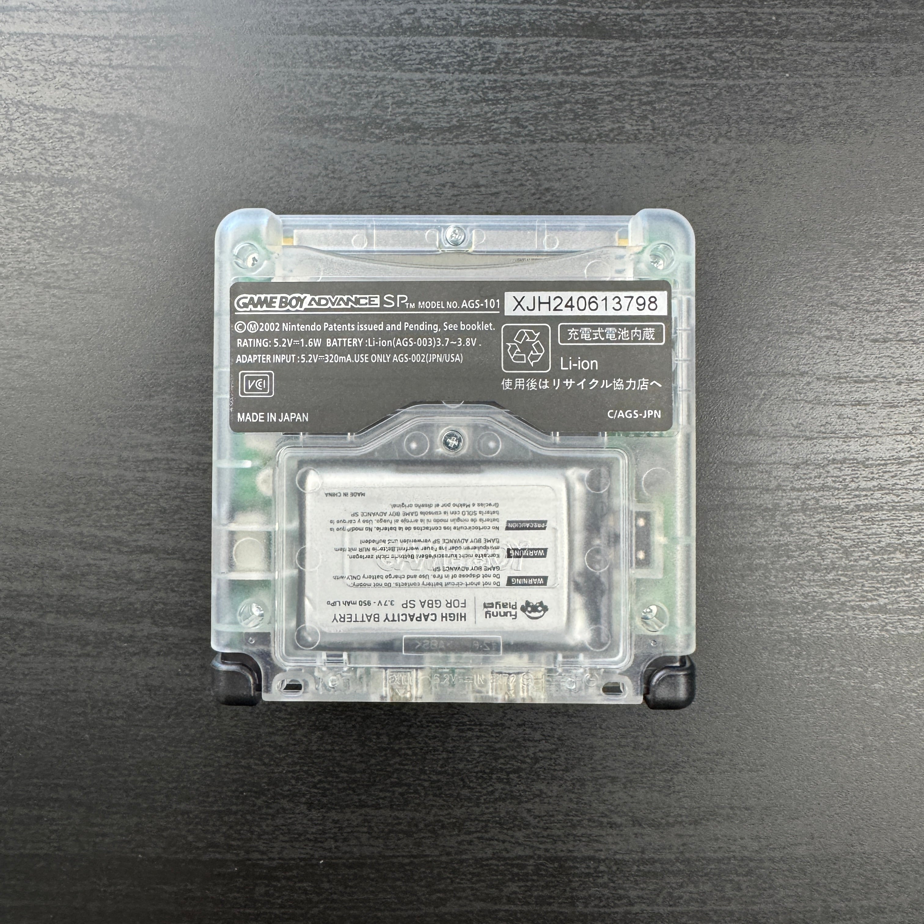 Modded Game Boy Advance SP W/ IPS V5 Screen (Clear)