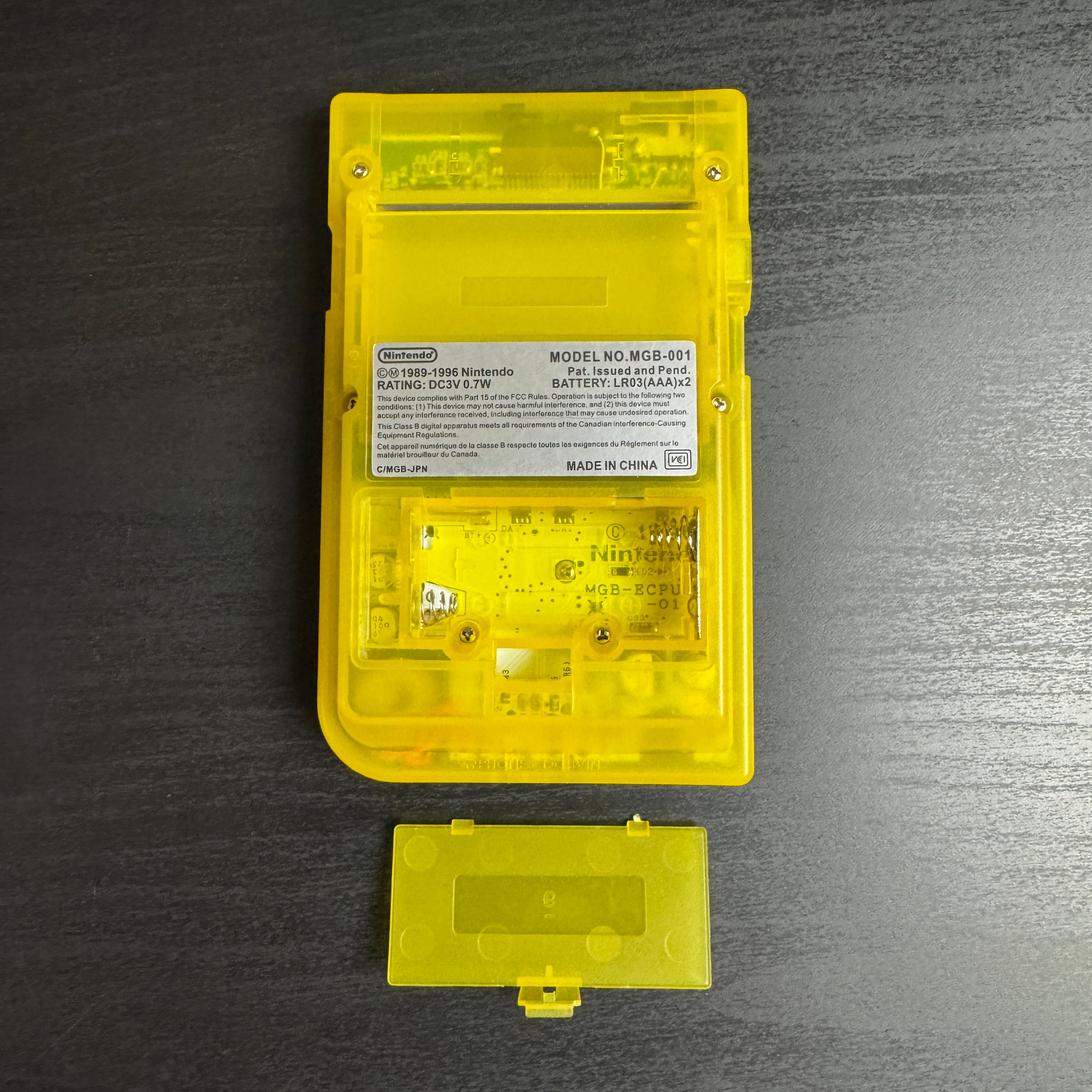 Modded Game Boy Pocket w/ IPS Display (Clear Yellow)