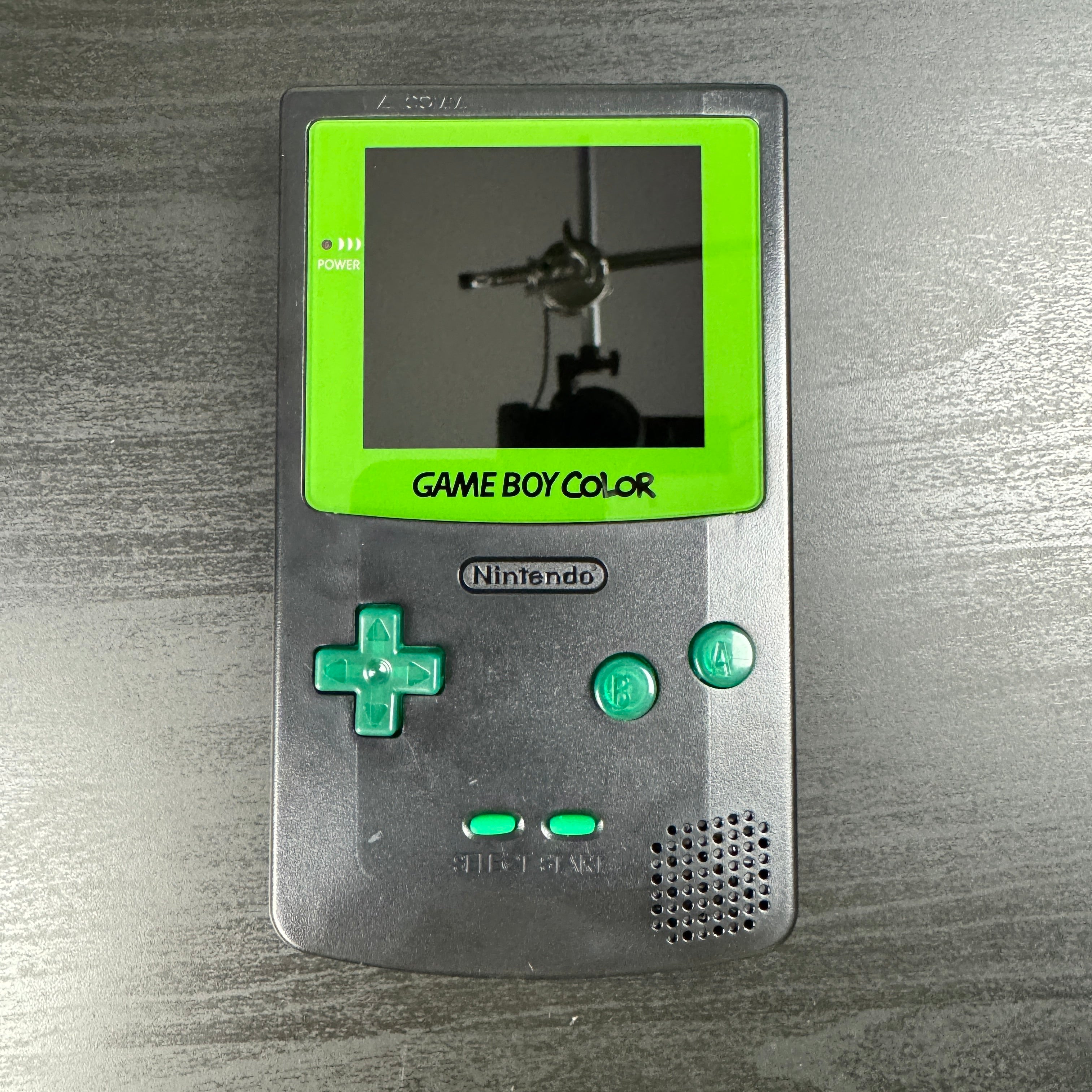 Modded Game Boy Color w/ IPS Display (Black and Green)