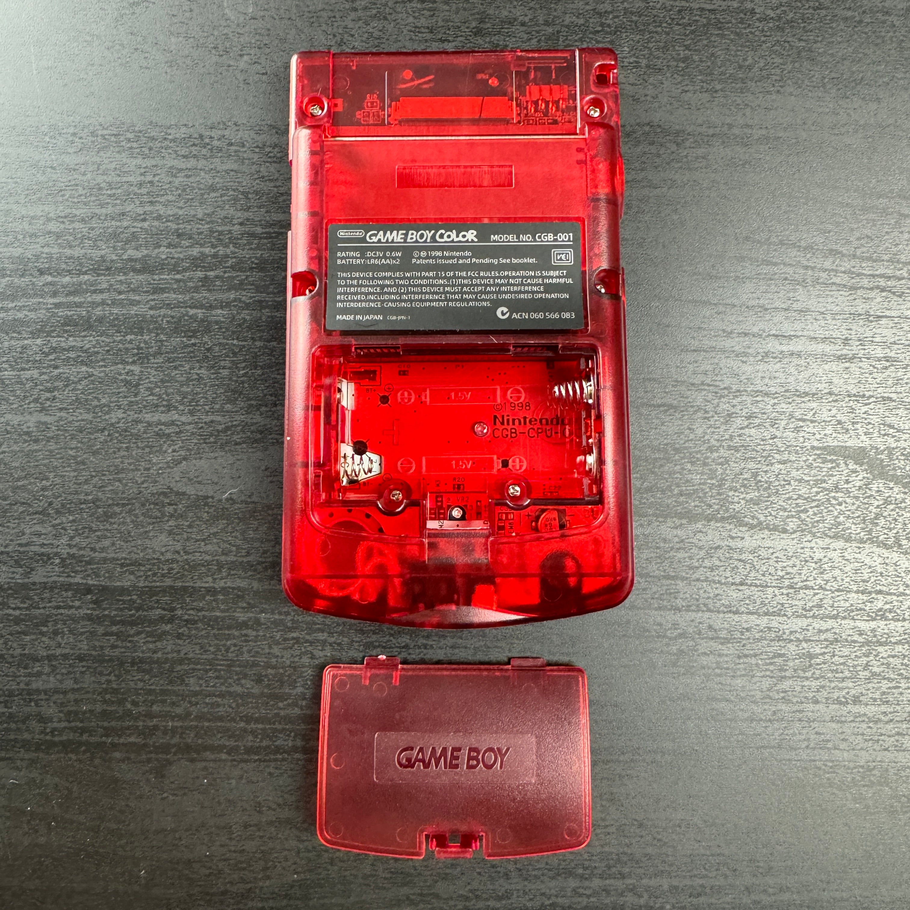 Modded Game Boy Color w/ IPS Display (Clear Red)