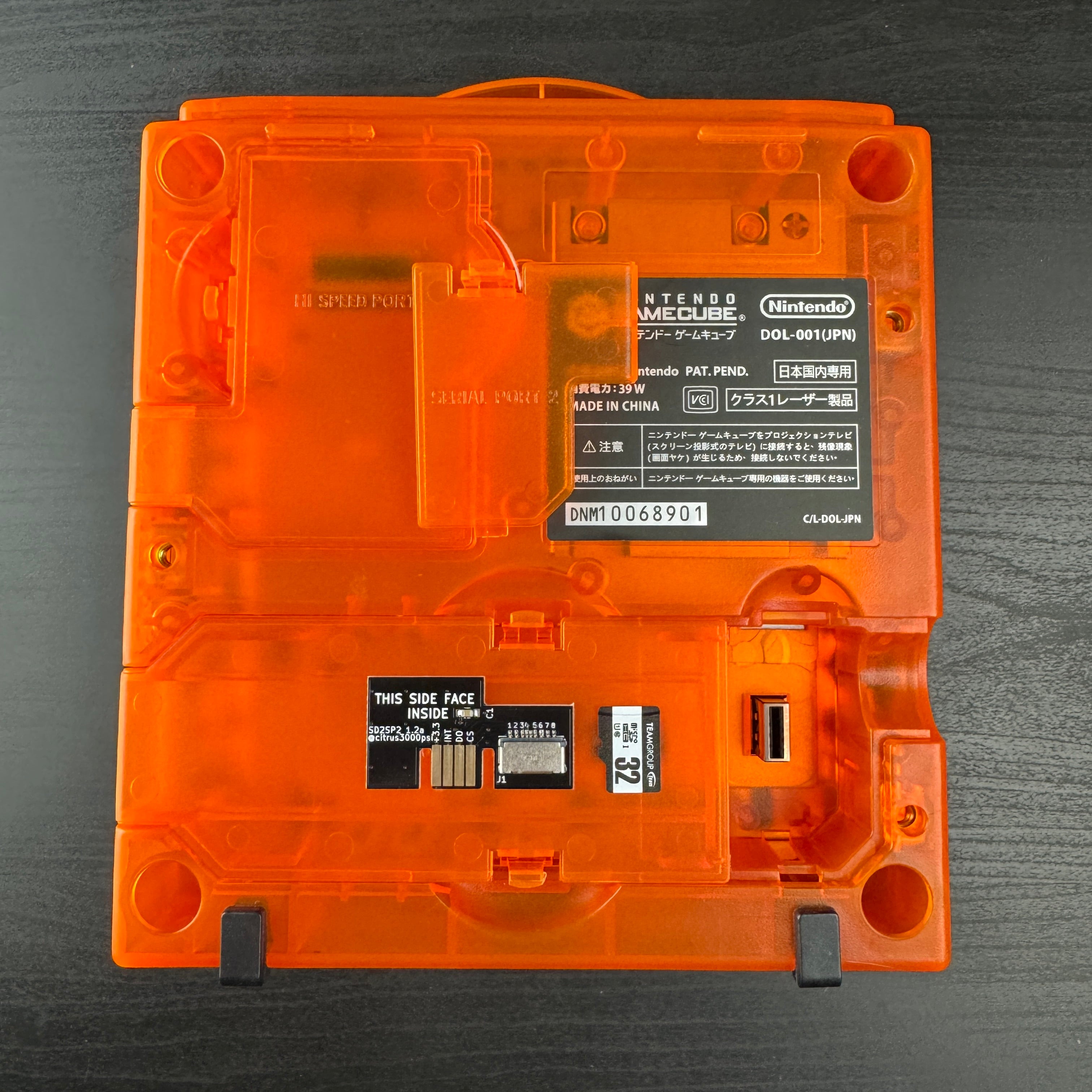 Clear Orange Modded GameCube (New Shell DOL-001)