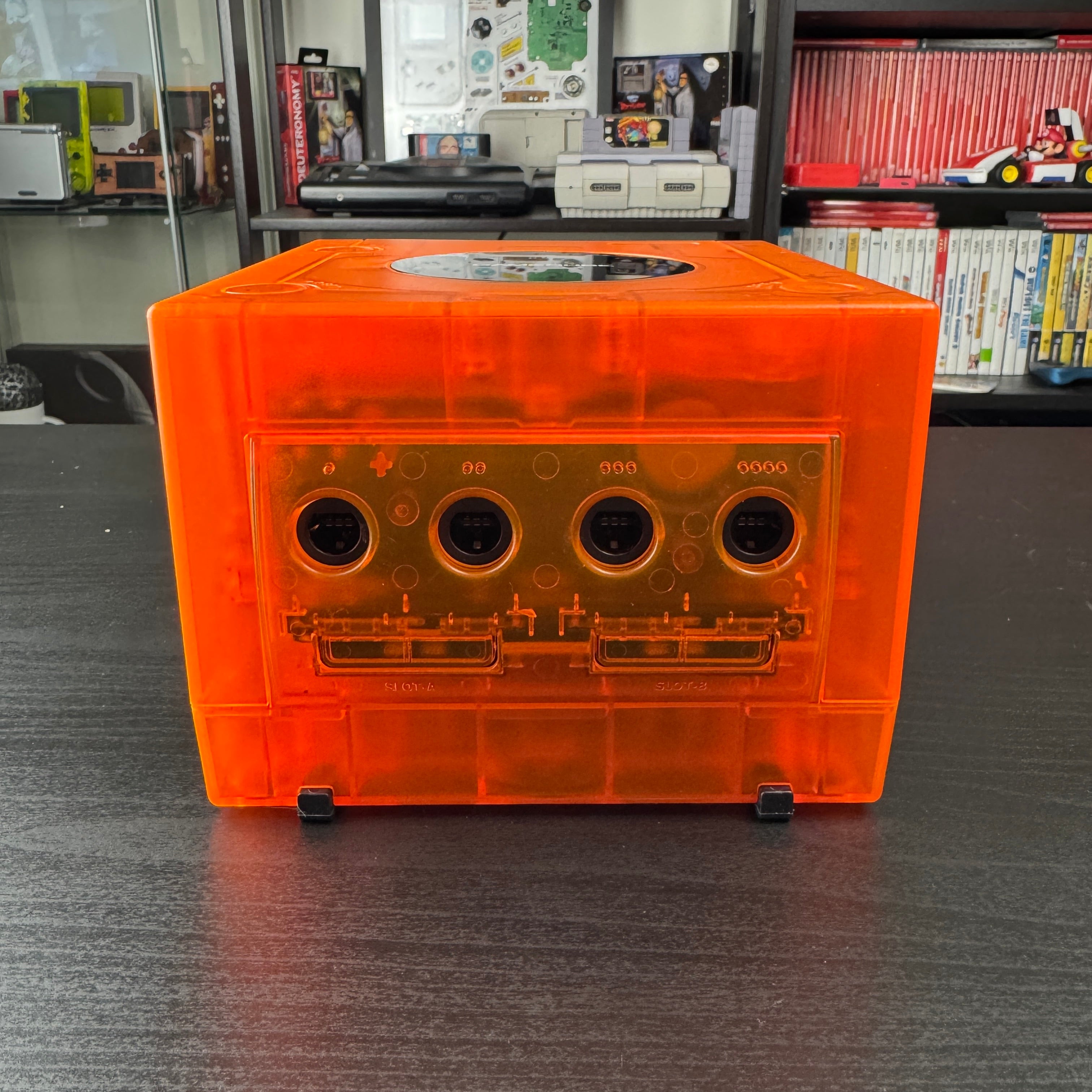 Clear Orange Modded GameCube (New Shell DOL-001)