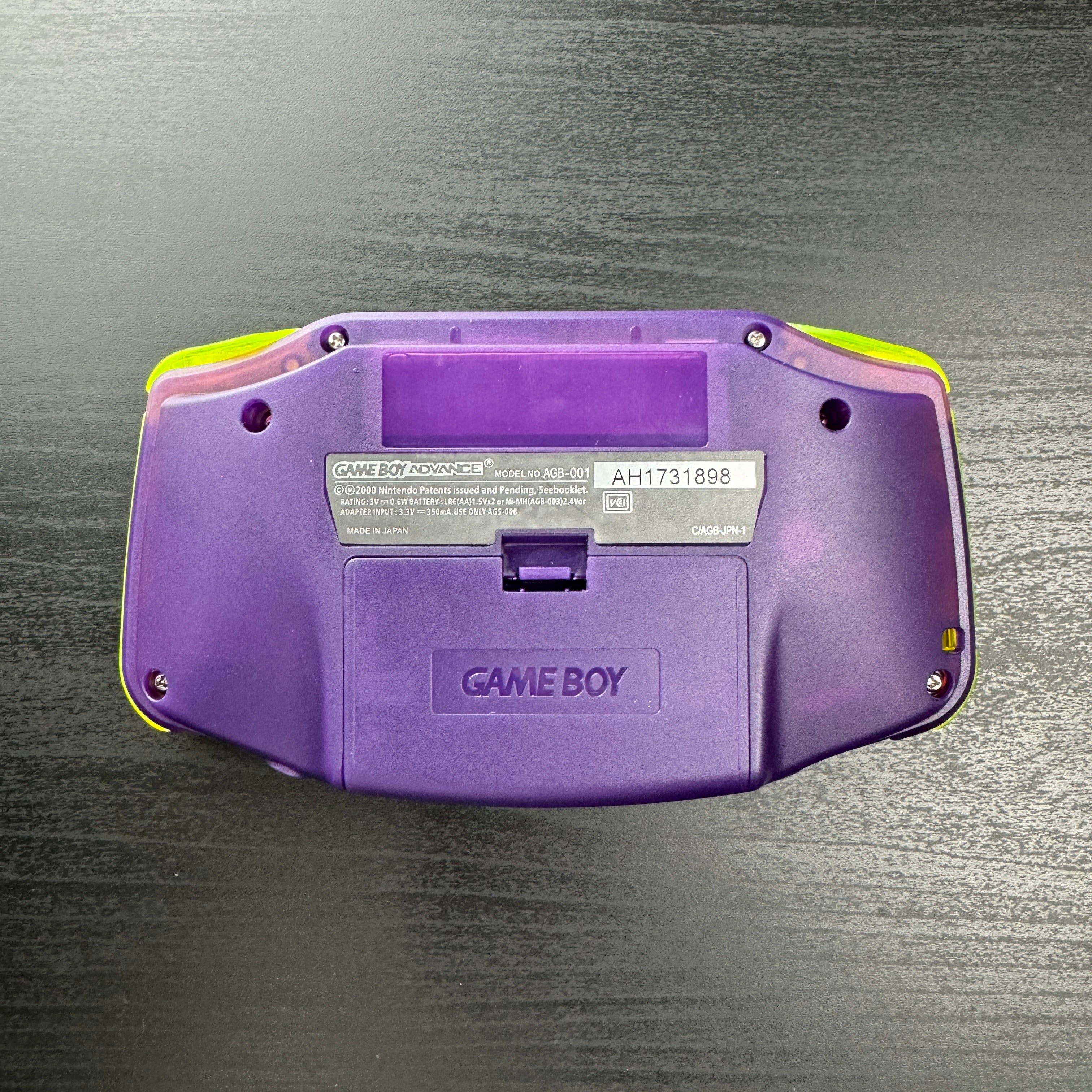 Modded Game Boy Advance W/ IPS V2 Screen (Clear Purple and Extreme Green)