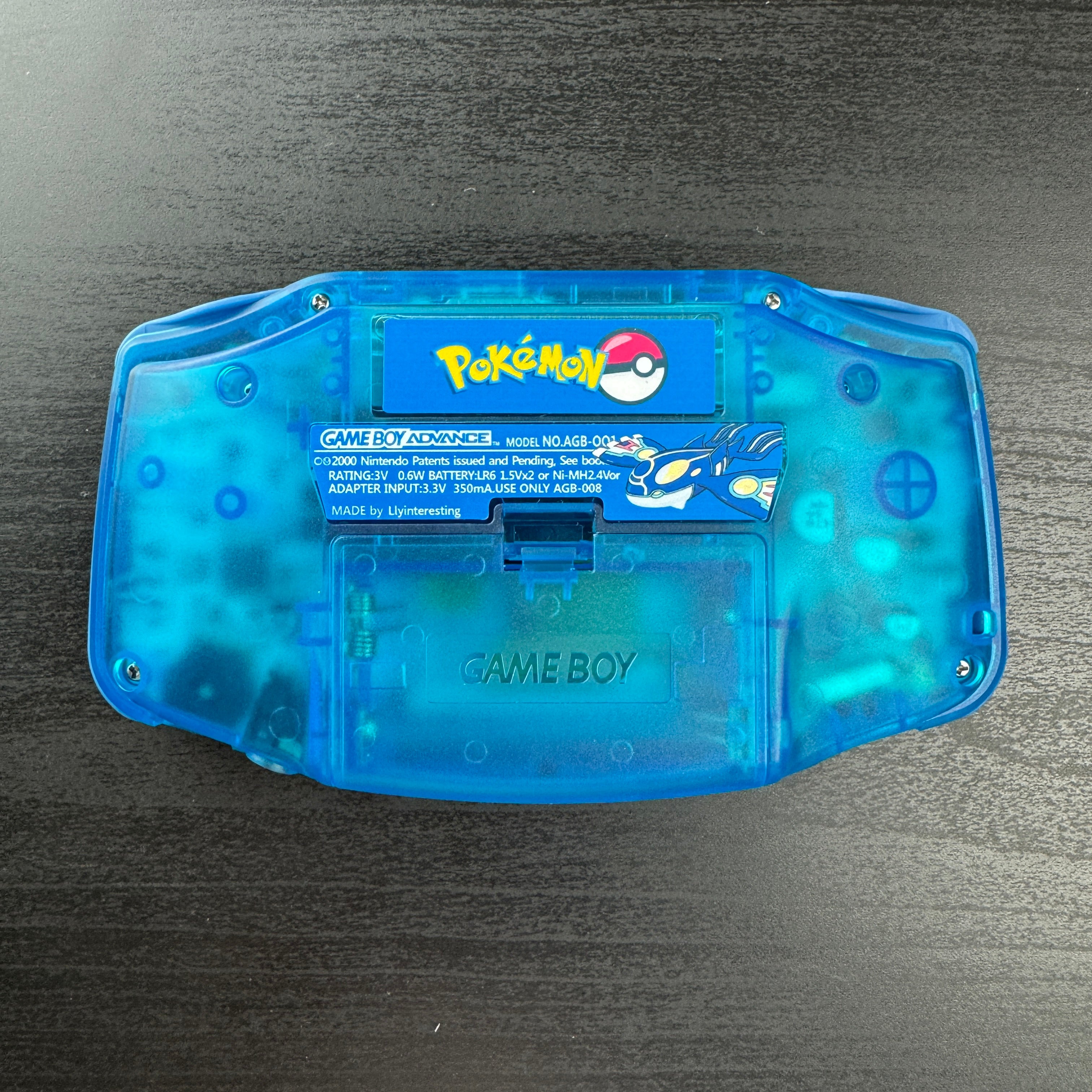 Modded Game Boy Advance W/ IPS M2 Screen (Kyogre)