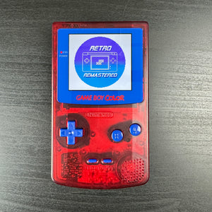 Modded Game Boy Color w/ IPS Display (Red and Blue)