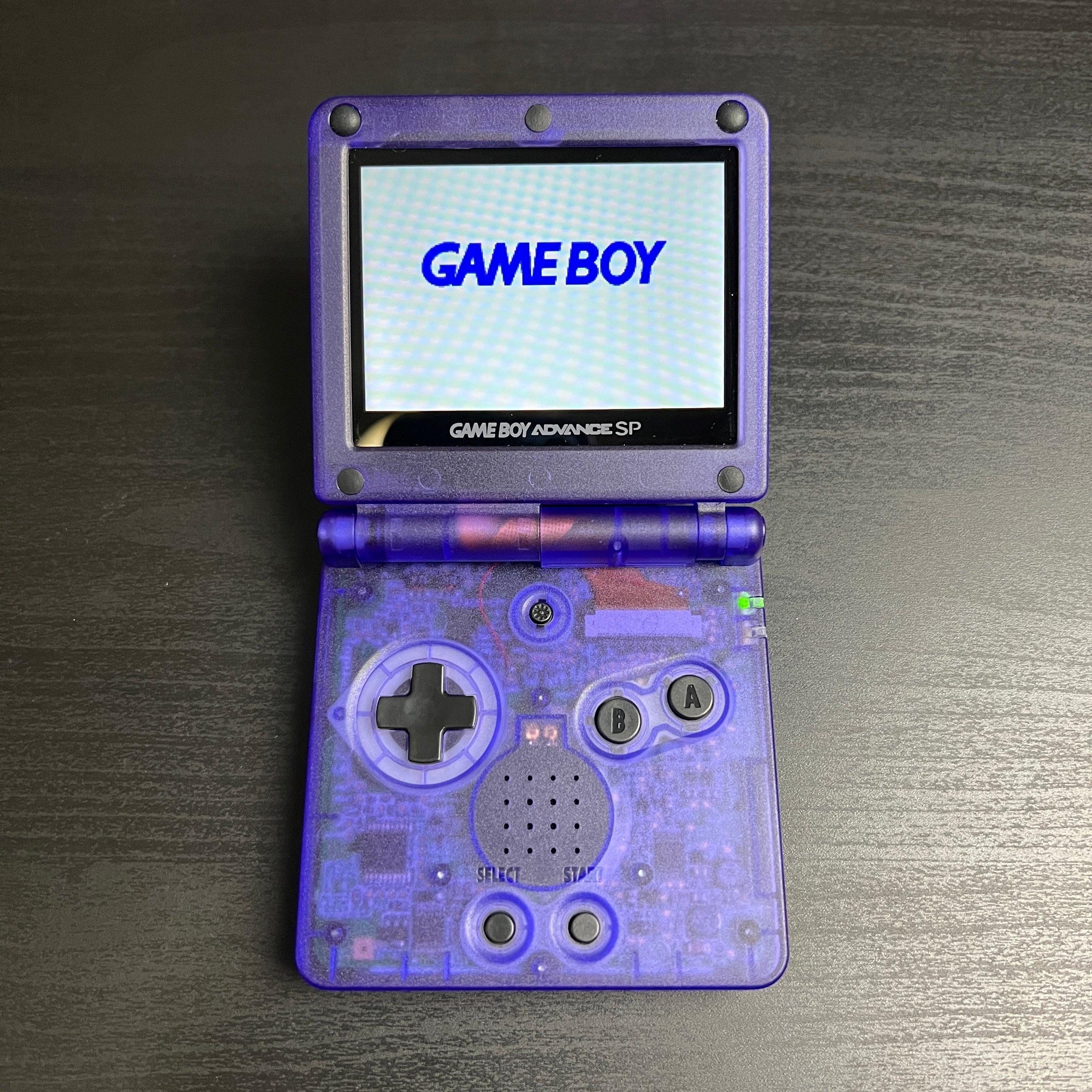 Modded Game Boy Advance SP W/ IPS V2 Screen (Midnight Blue and Black)