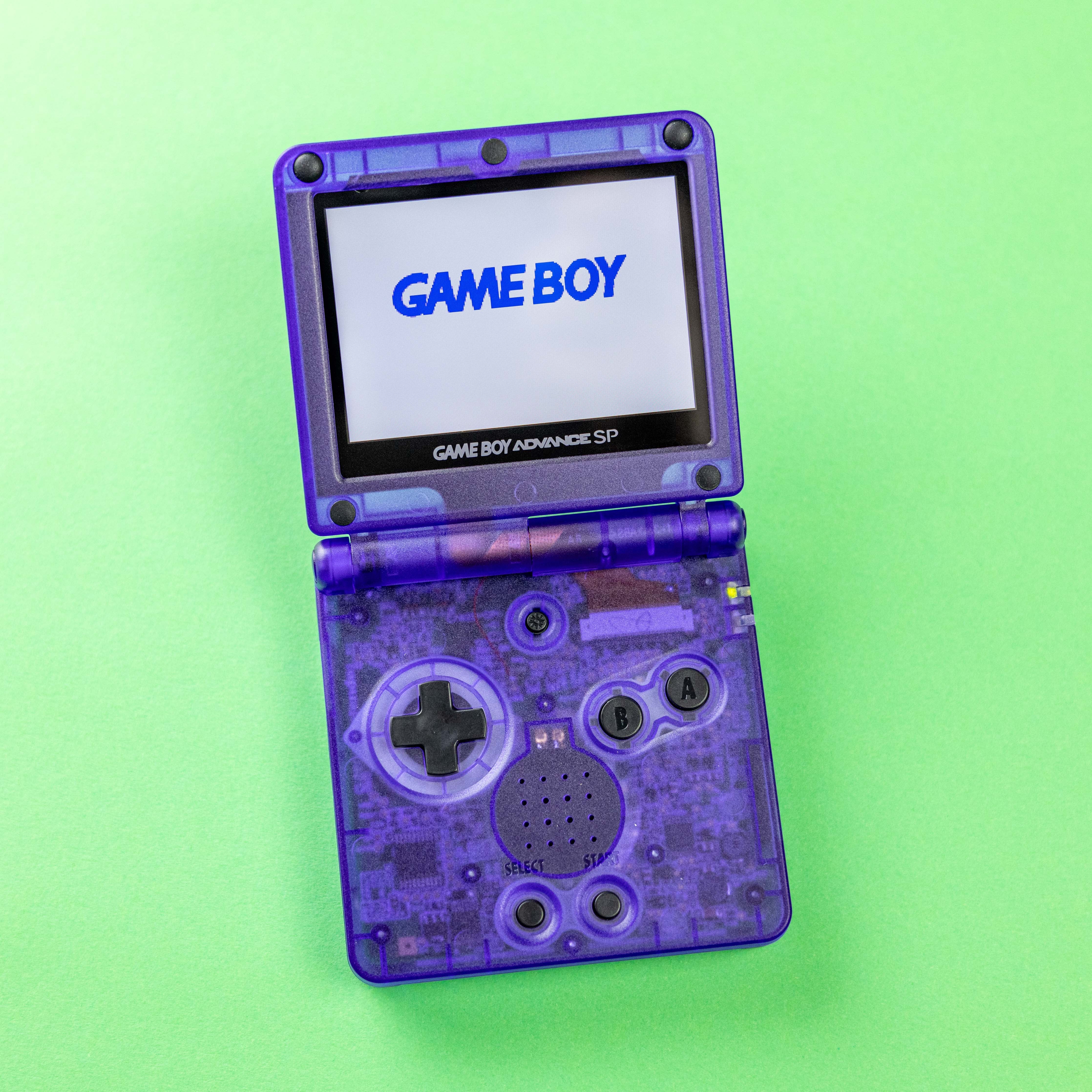Modded Game Boy Advance SP W/ IPS V2 Screen (Midnight Blue and Black)