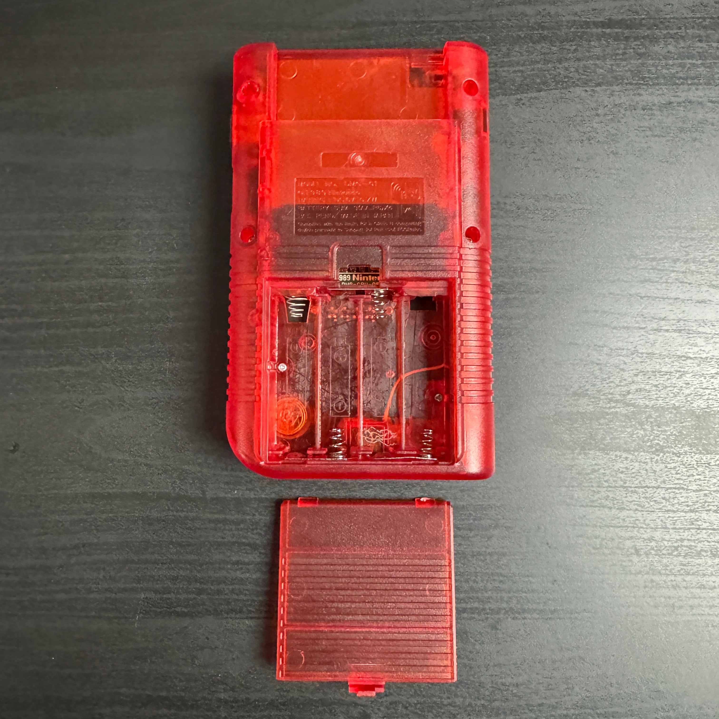 Modded DMG Game Boy w/ RIPS V5 Display (Clear Red)