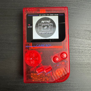 Modded DMG Game Boy w/ RIPS V5 Display (Clear Red)