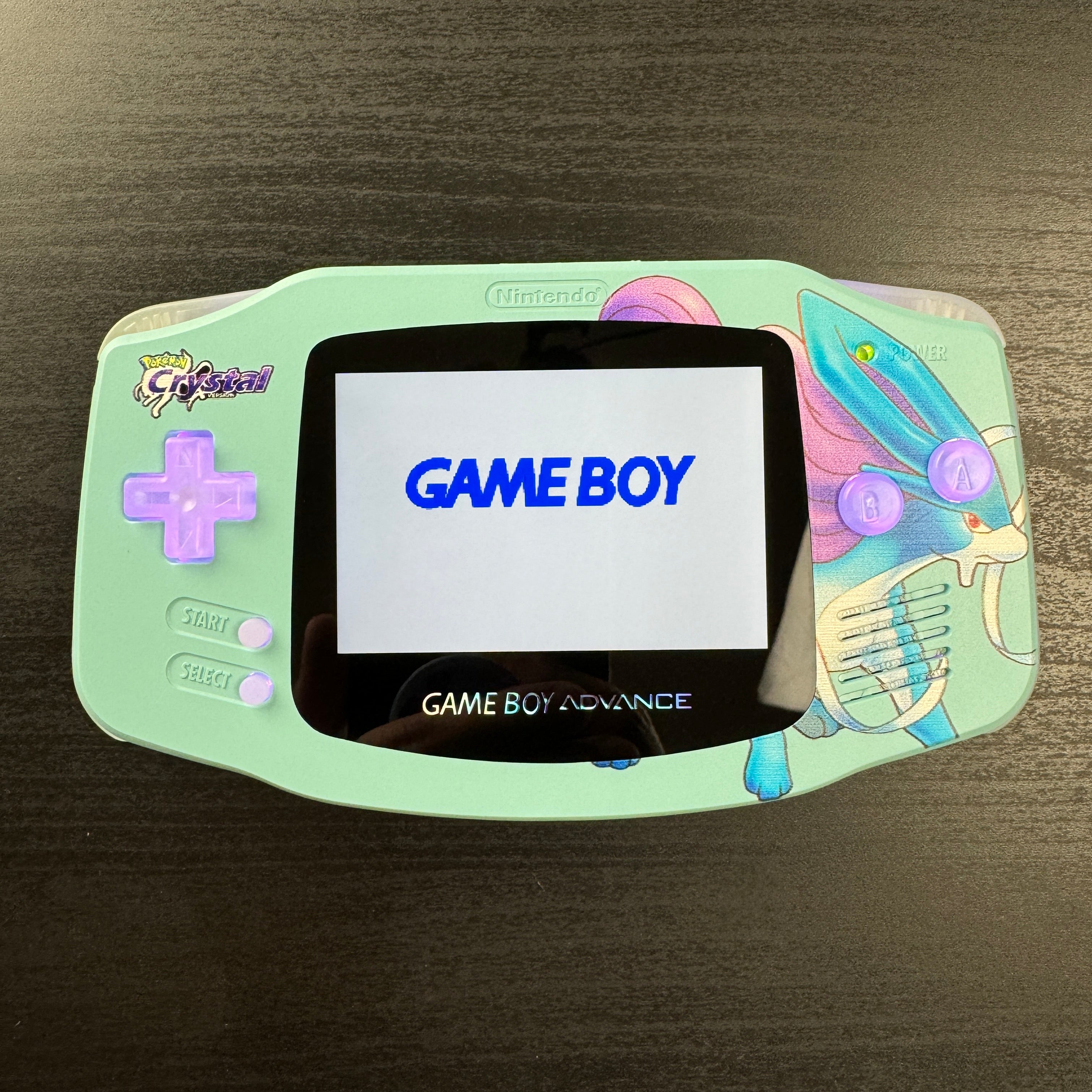 Modded Game Boy Advance W/ Laminated IPS FP 3.0 Screen (Suicune w/ Upgraded FP Pink Mobo)