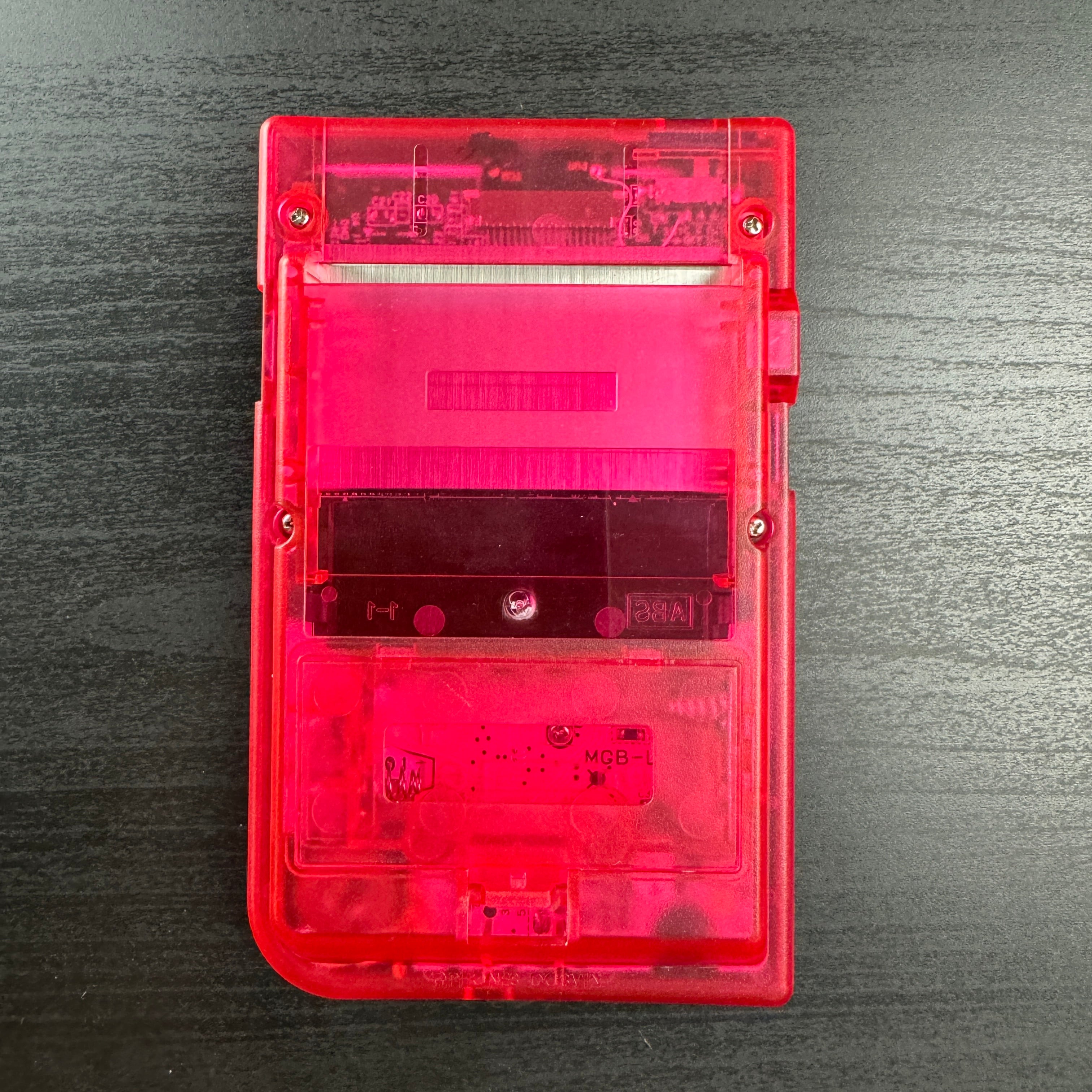 Modded Game Boy Pocket w/ IPS Display (Clear Red/Pink)