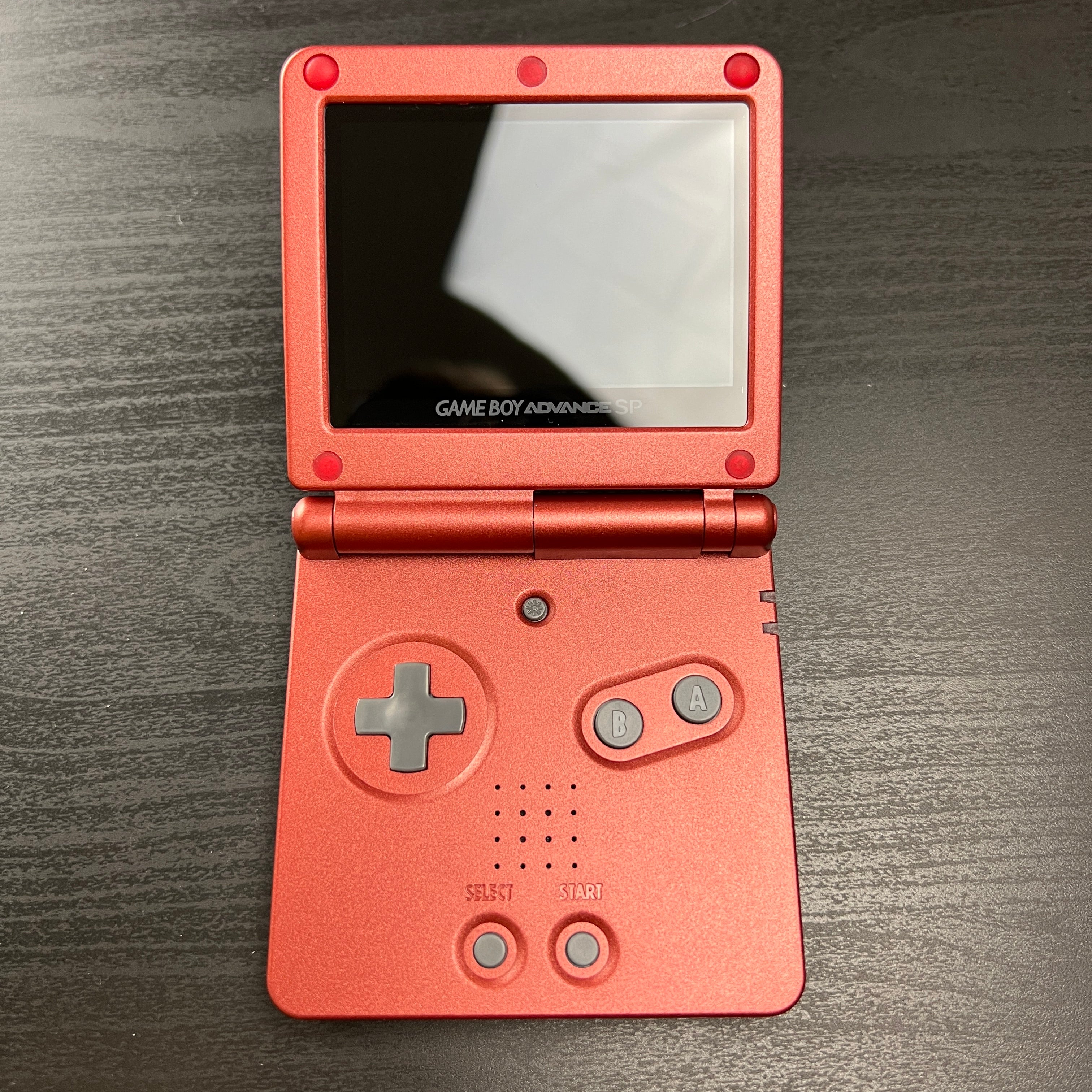 Modded Game Boy Advance SP W/ IPS V2 Screen (Classic Crimson)