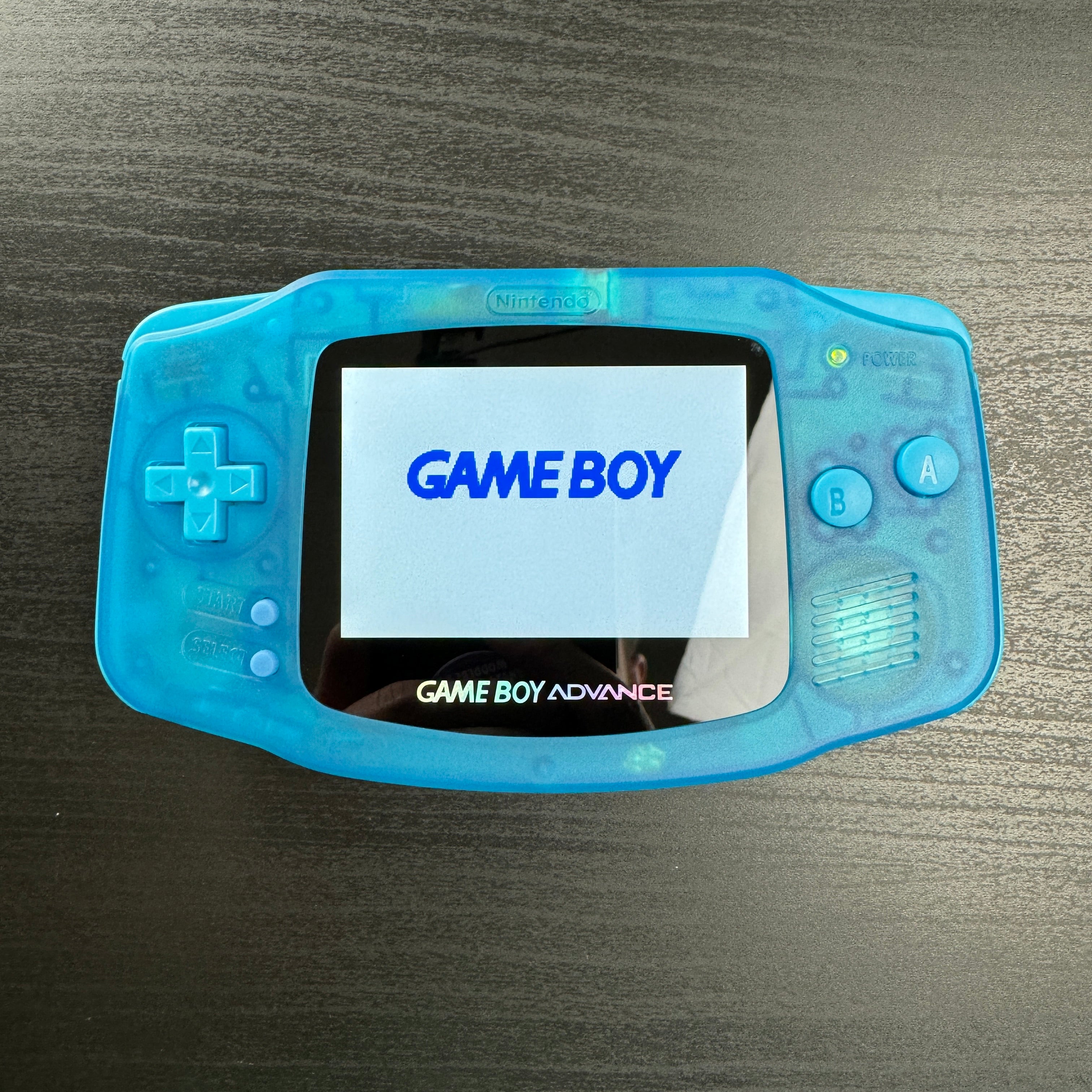 Modded Game Boy Advance W/ Laminated IPS V5 Screen (Clear Blue)