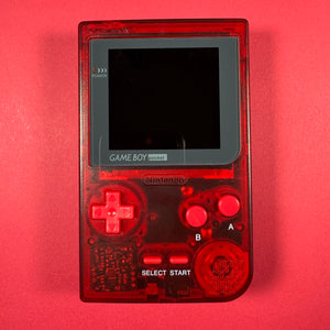 Game Boy Pocket Color w/ IPS Display (Clear Red)