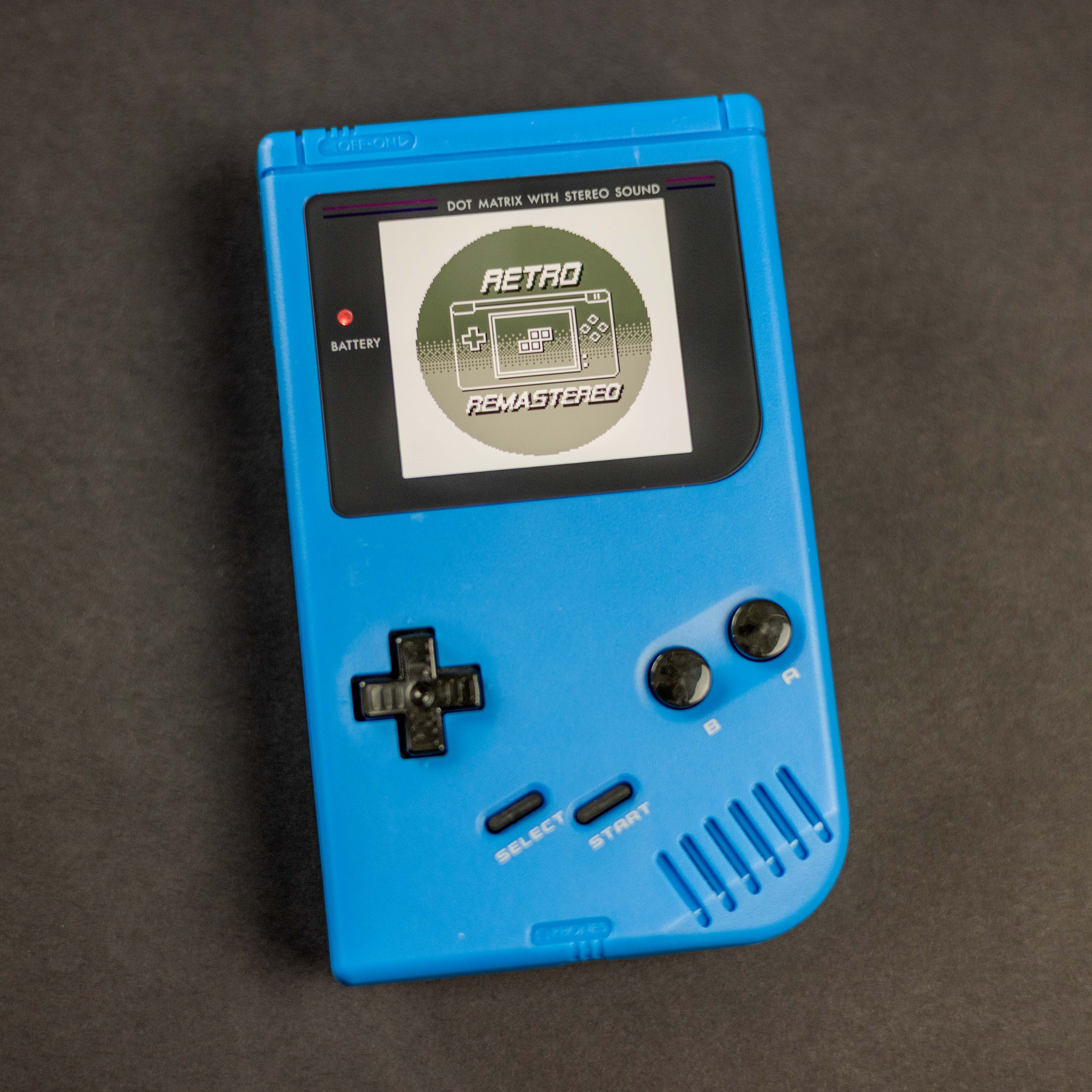 Modded DMG Game Boy w/ FP IPS Display (Blue and Black)