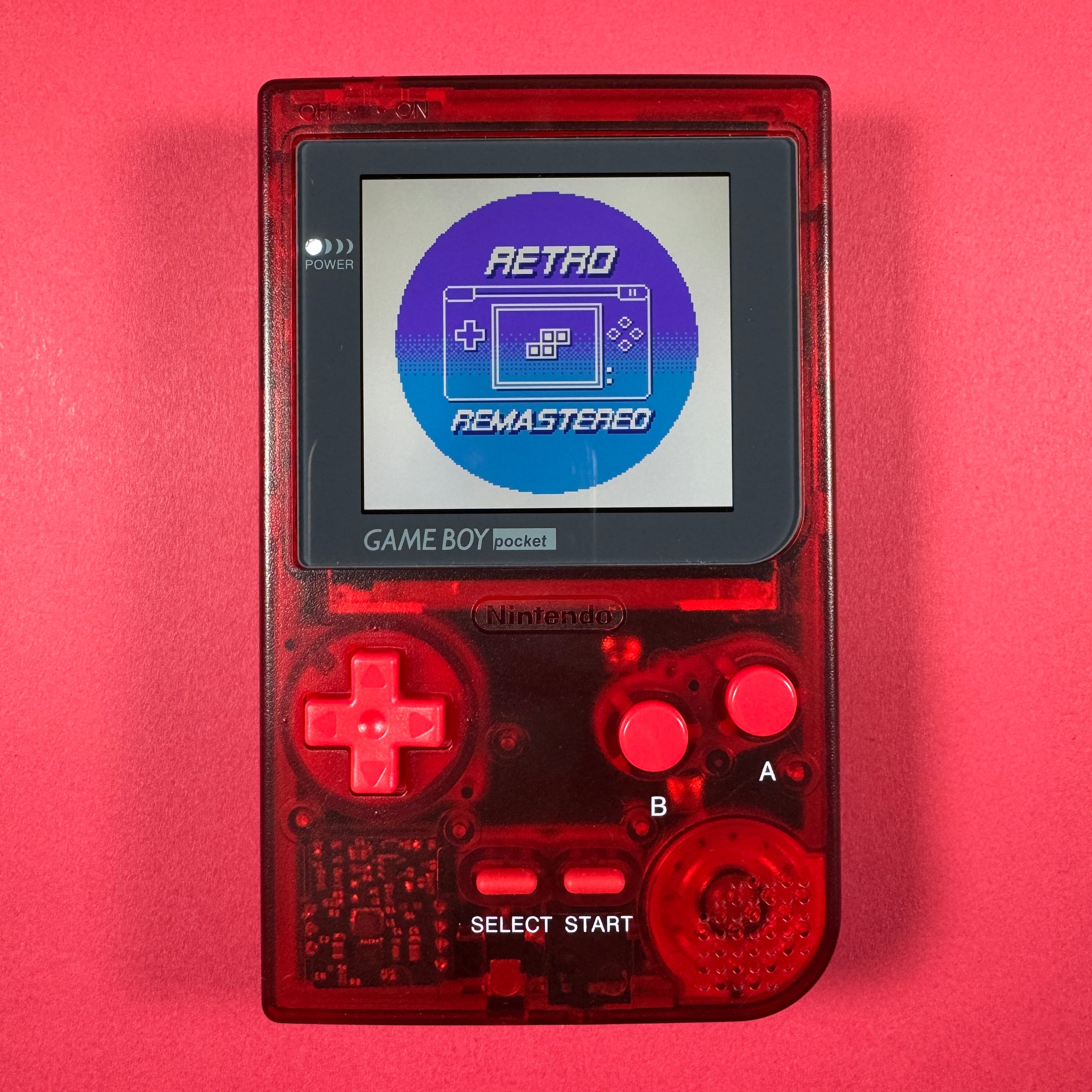 Game Boy Pocket Color w/ IPS Display (Clear Red)