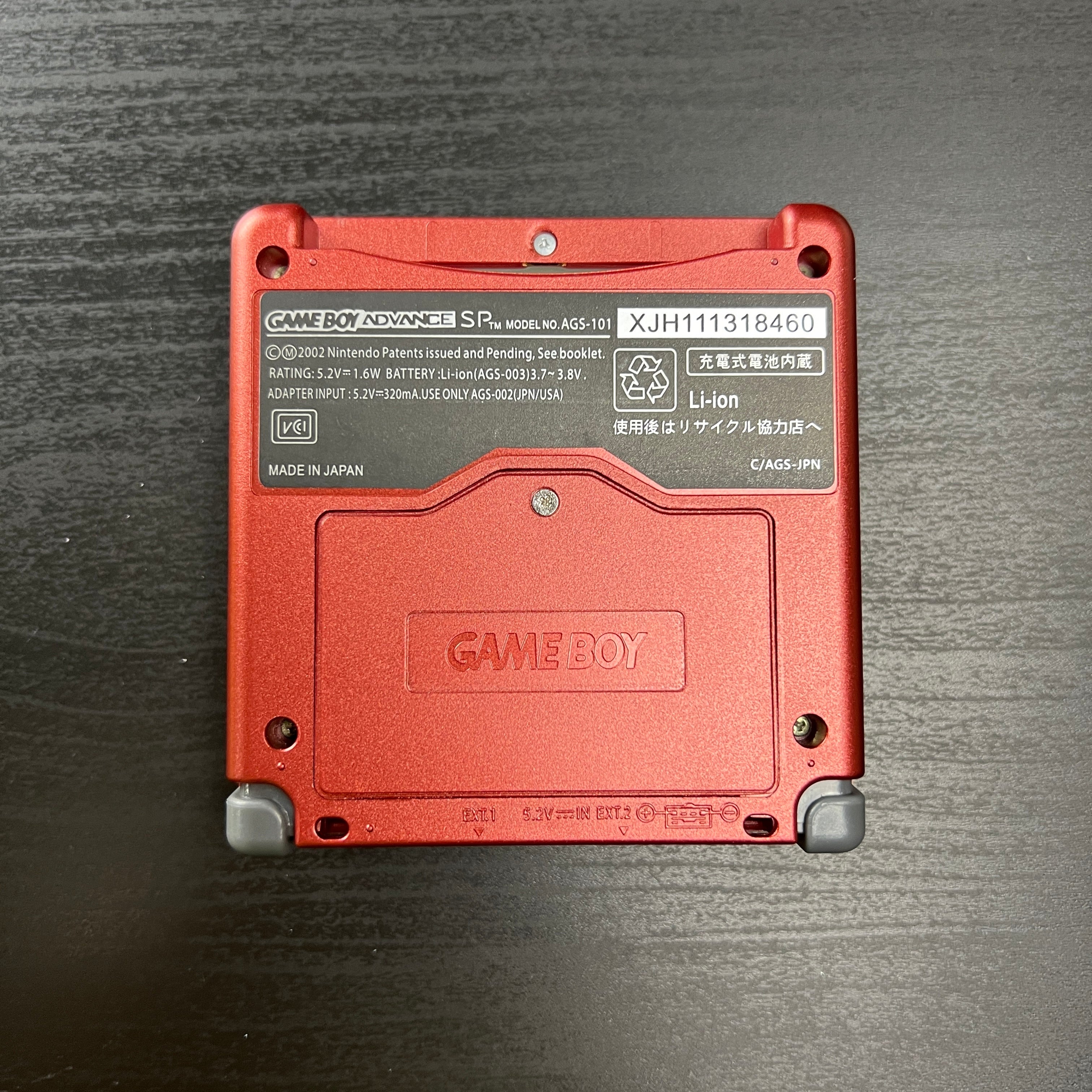 Modded Game Boy Advance SP W/ IPS V2 Screen (Classic Crimson)