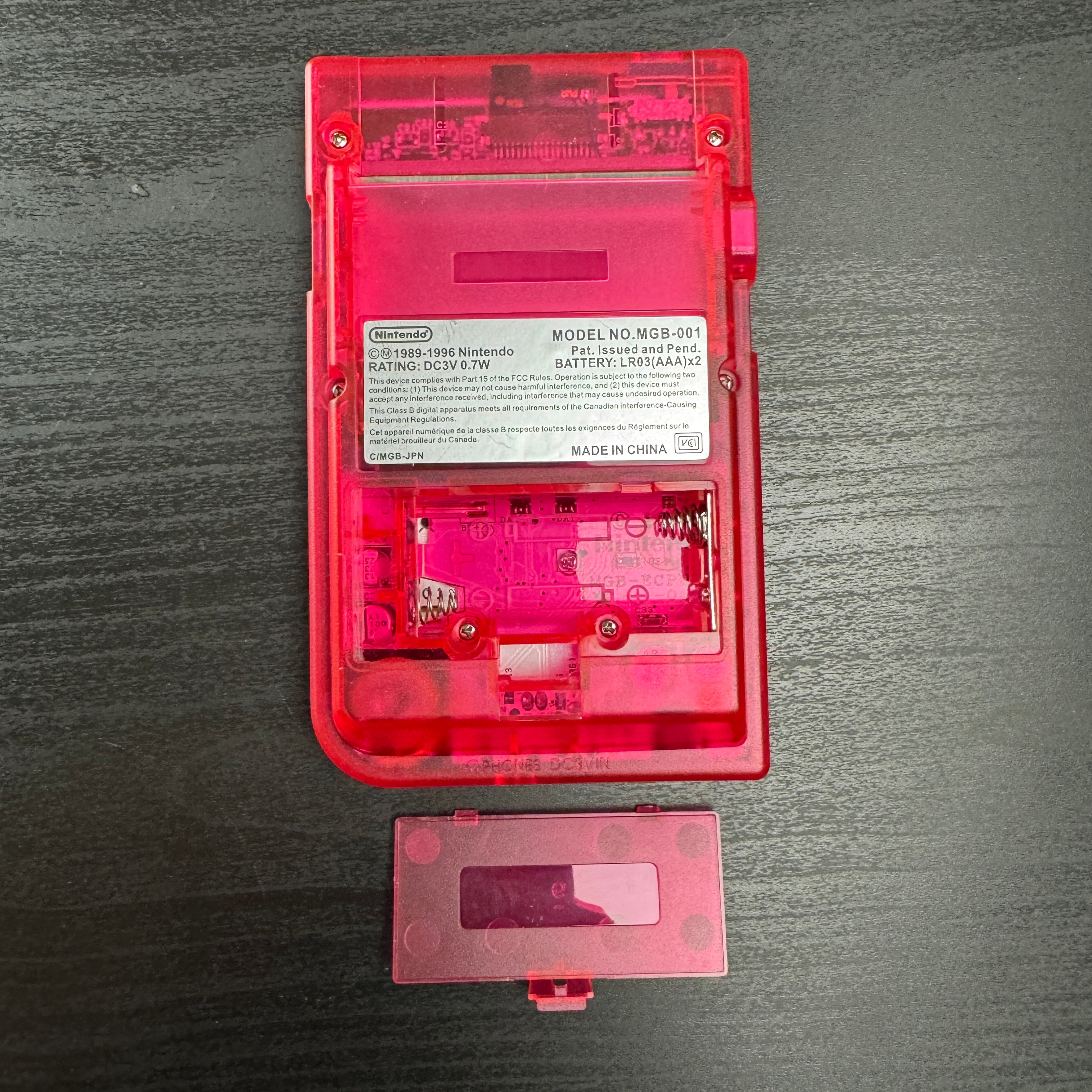 Modded GameBoy Pocket w/ IPS Display (Clear Red/Pink)