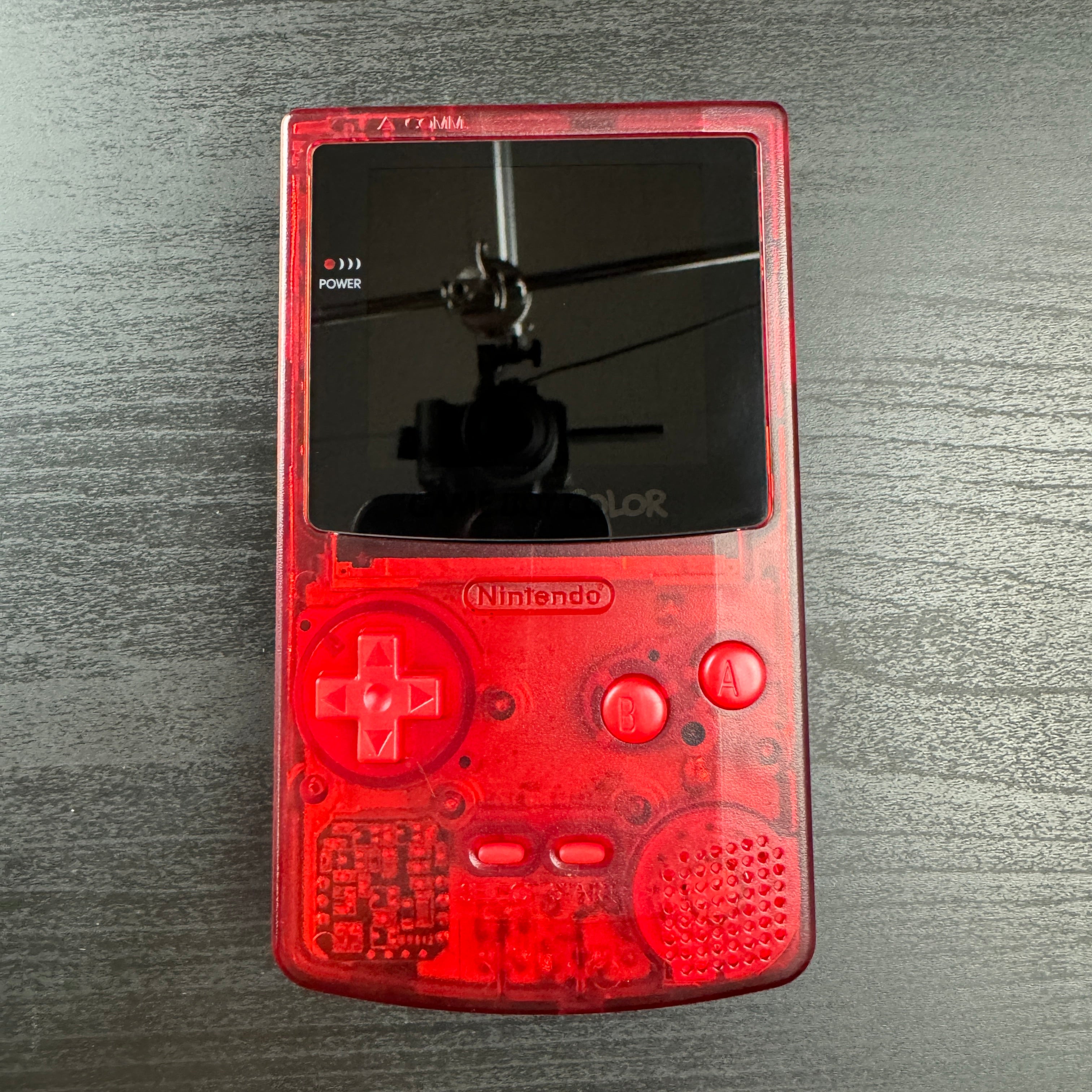 Modded Game Boy Color w/ IPS Display (Clear Red)