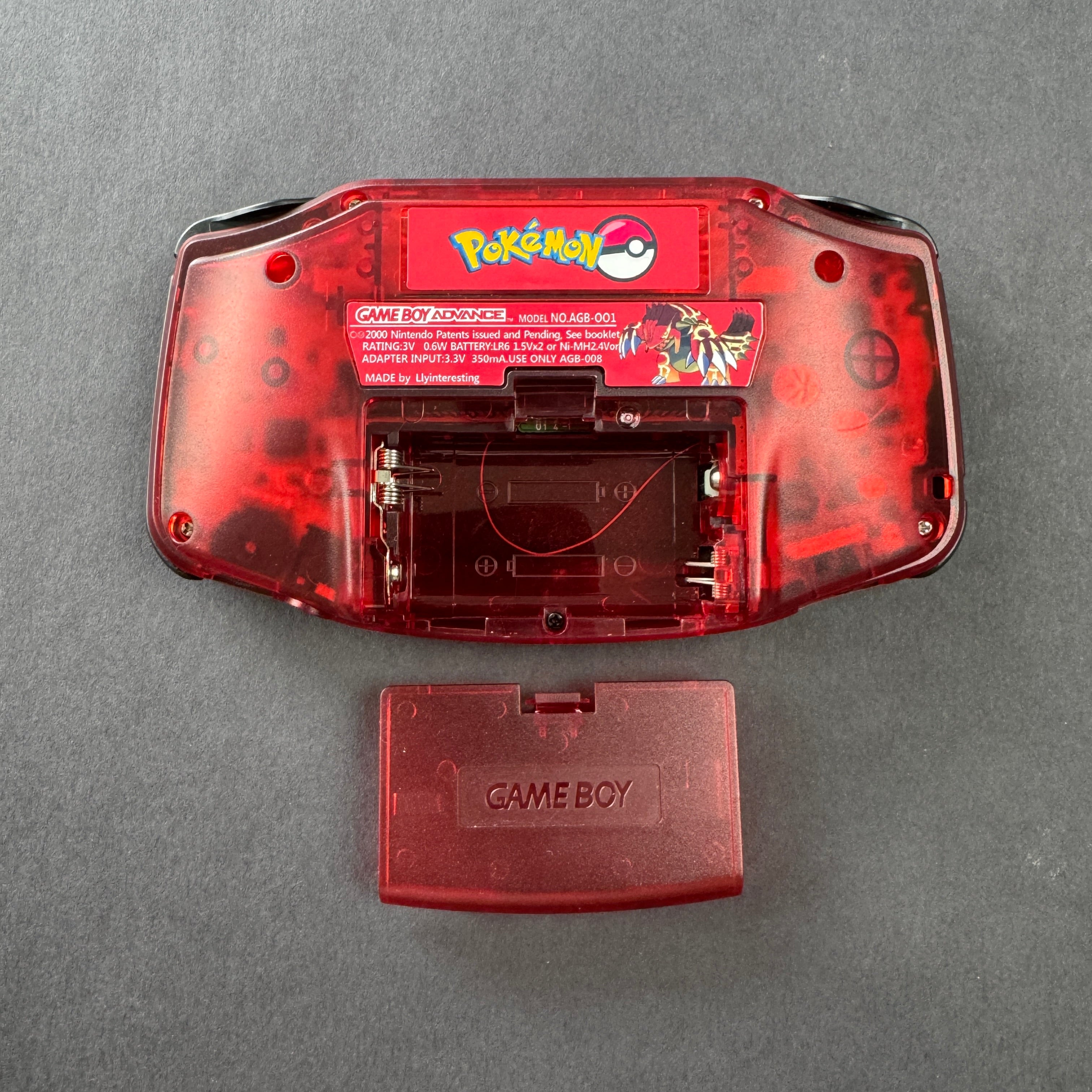 Modded Game Boy Advance W/ IPS V2 Screen (Groudon)
