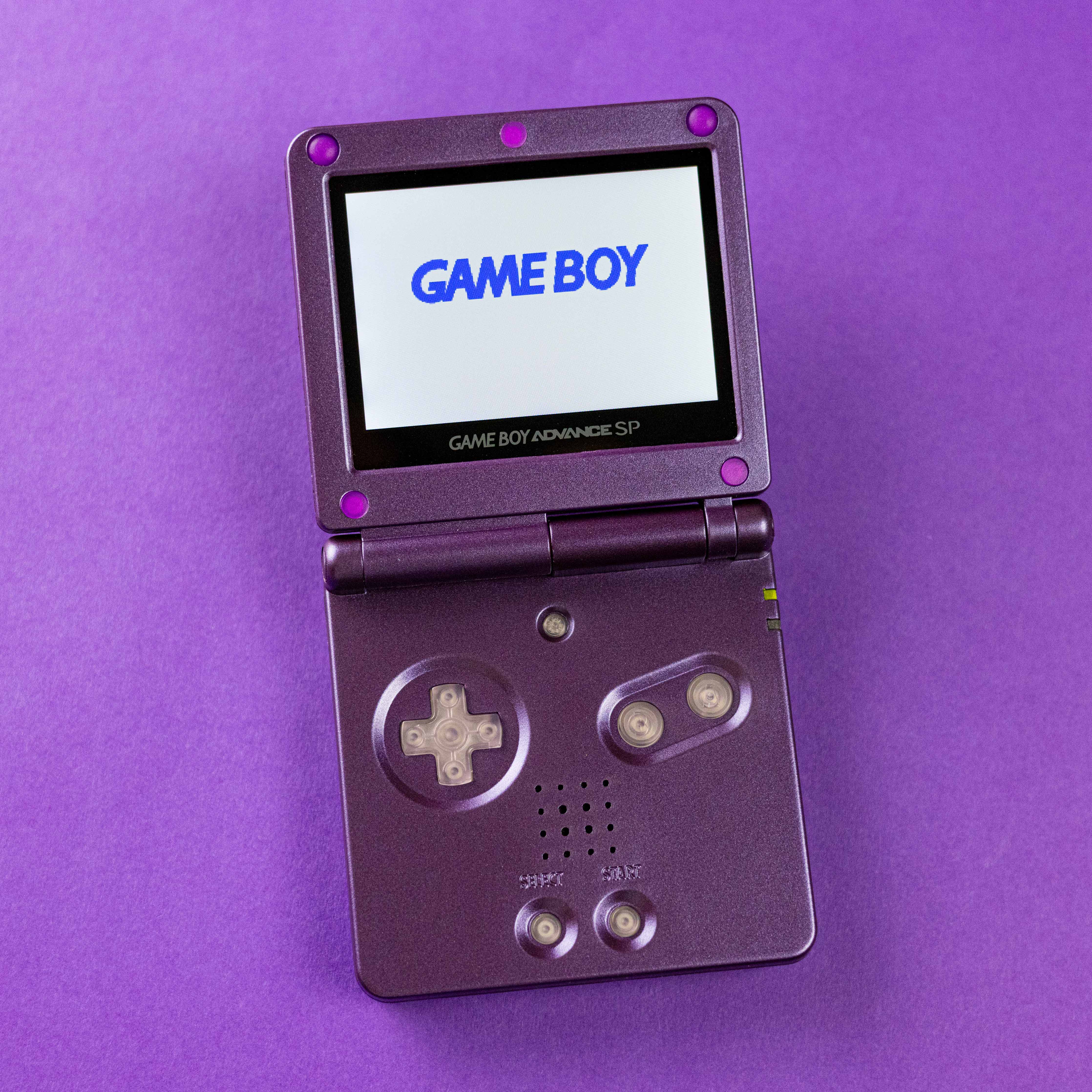 Modded Game Boy Advance SP W/ IPS V5 Screen (Purple)