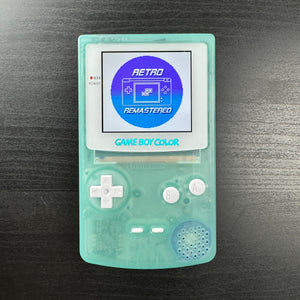 Modded Game Boy Color w/ IPS Display (Clear Cyan and White)