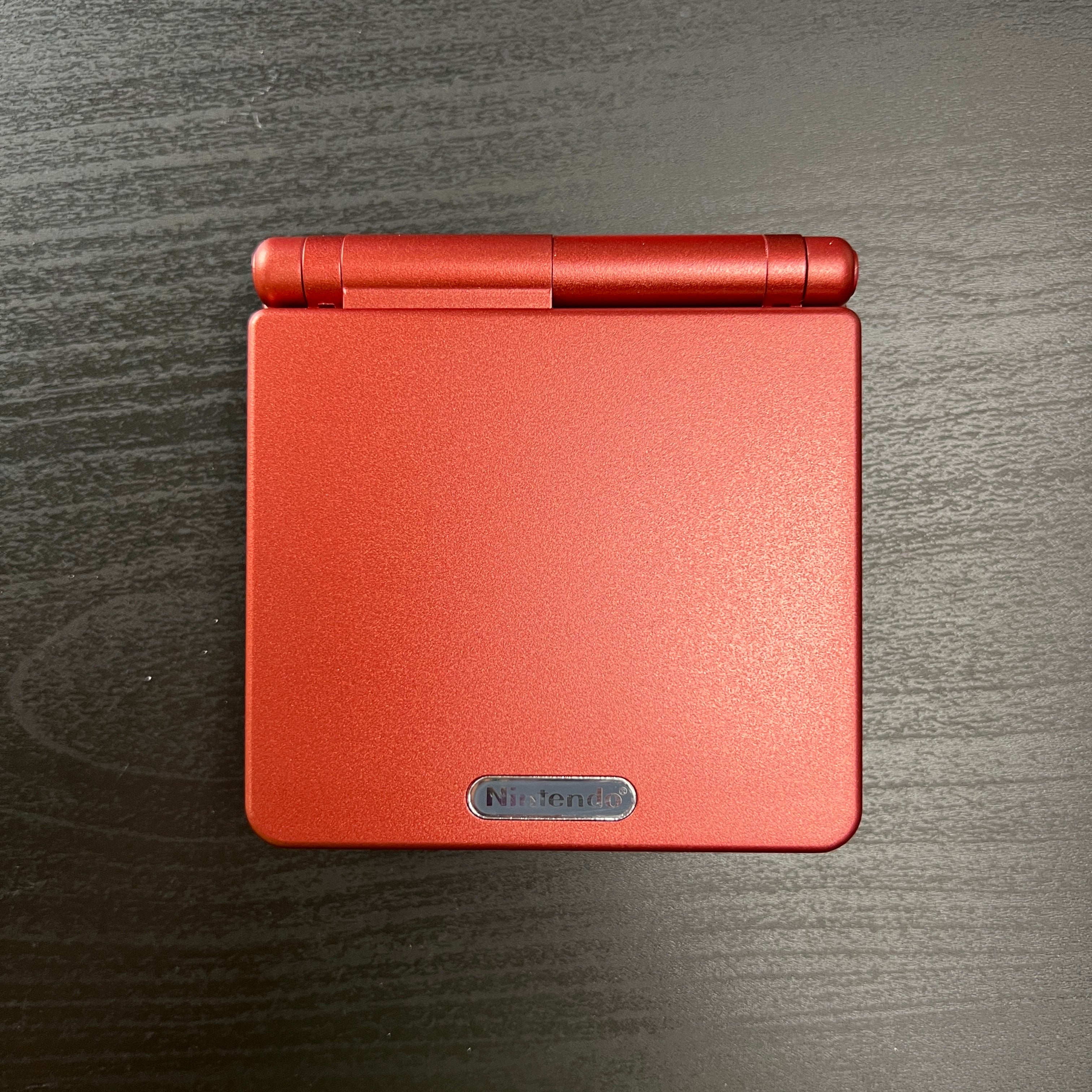 Modded Game Boy Advance SP W/ IPS V2 Screen (Classic Crimson)