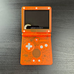 Modded Game Boy Advance SP W/ IPS V2 Screen (Clear Orange)