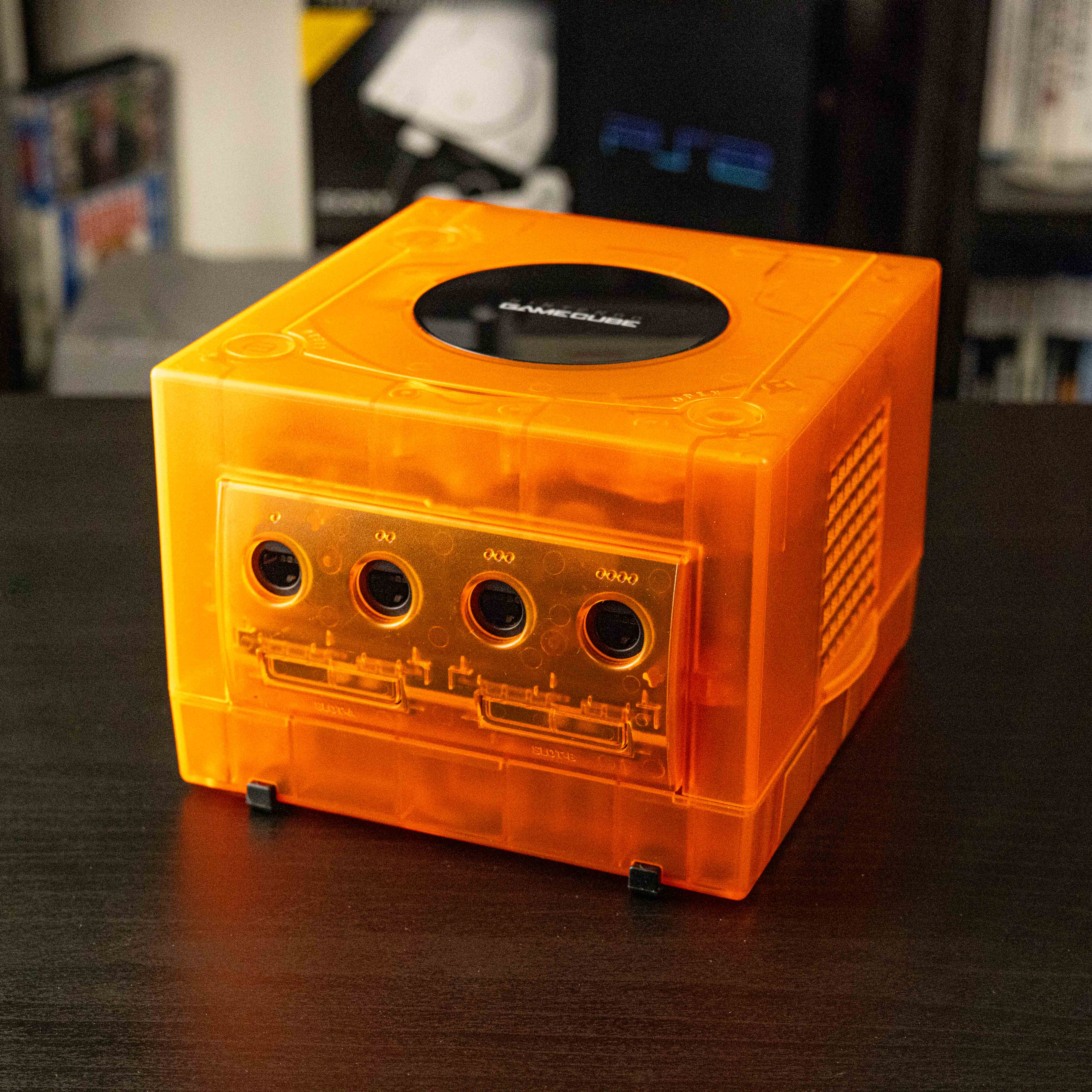 Clear Orange Modded GameCube (New Shell DOL-001)