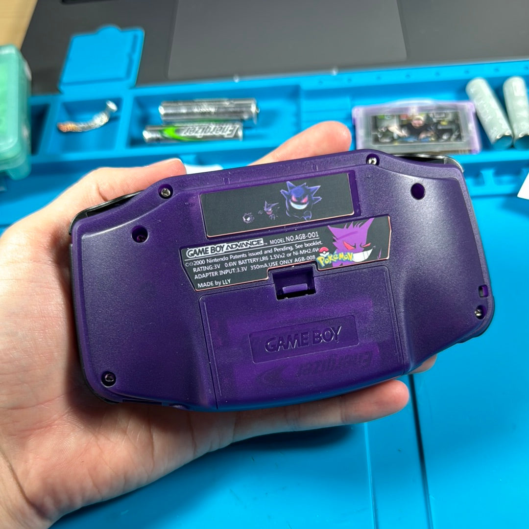 Modded Game Boy Advance W/ IPS V2 Screen (Gengar) – Retro Remastered