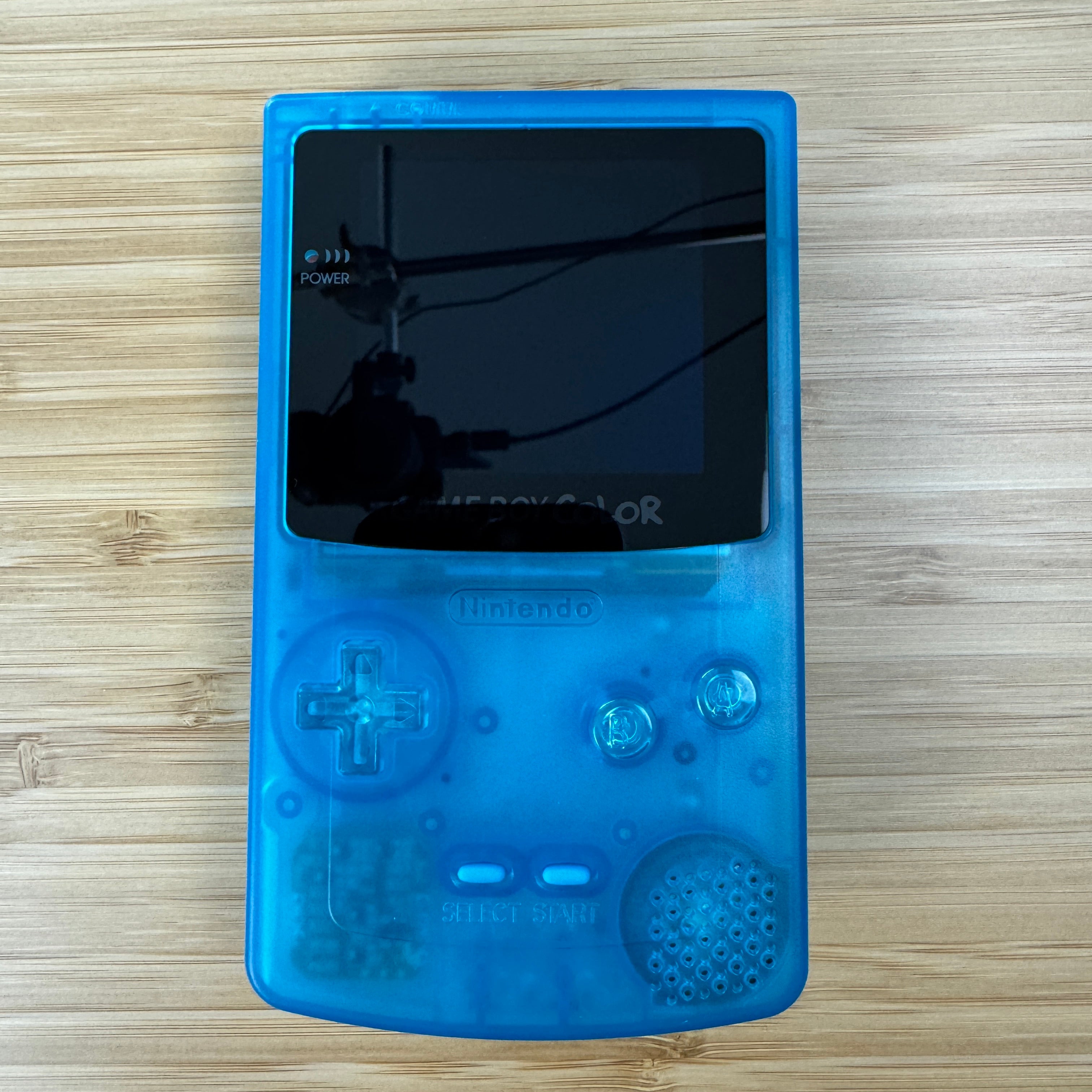 Modded Game Boy Color w/ AMOLED Display (Clear Blue)