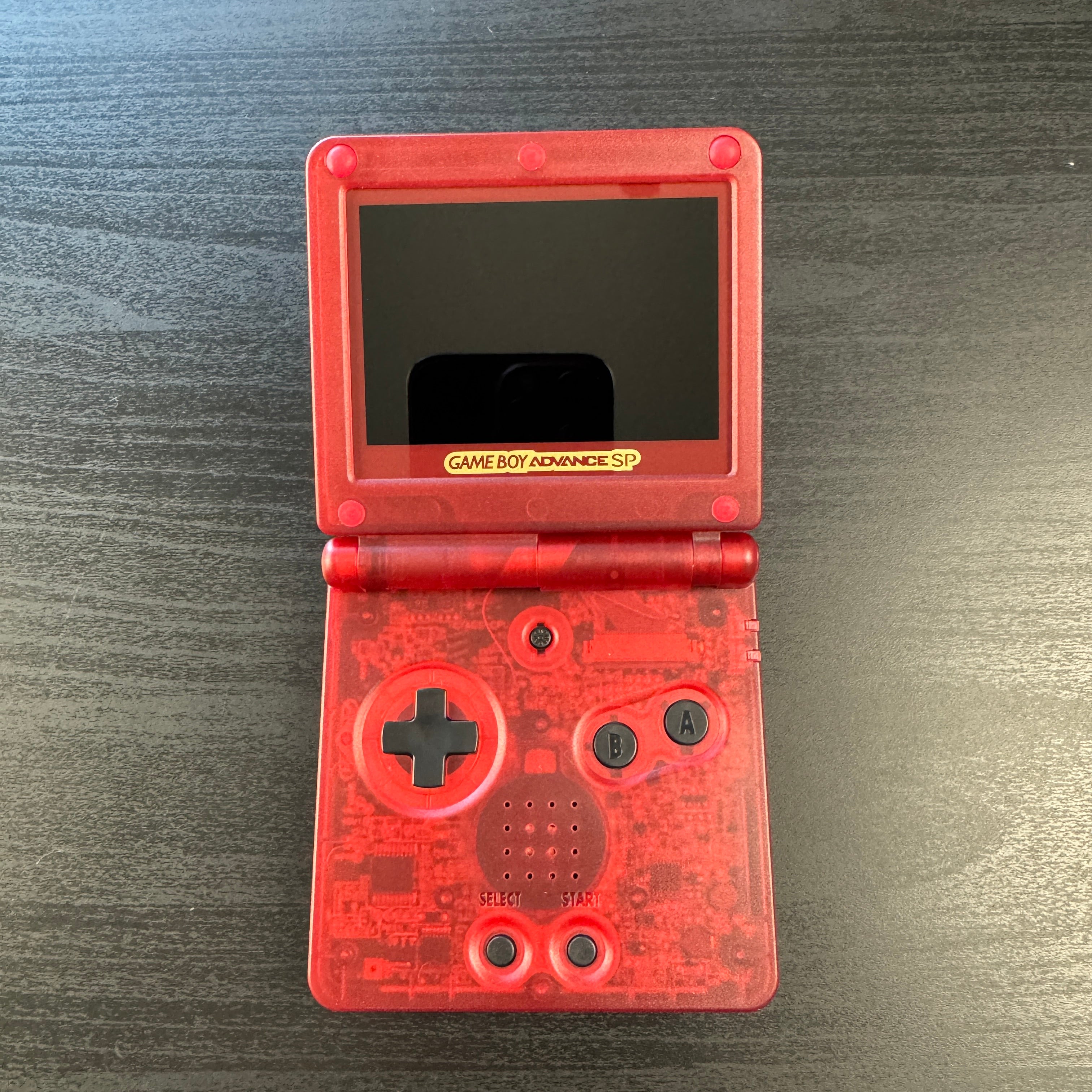 Modded Game Boy Advance SP W/ IPS V5 Screen (Clear Red)