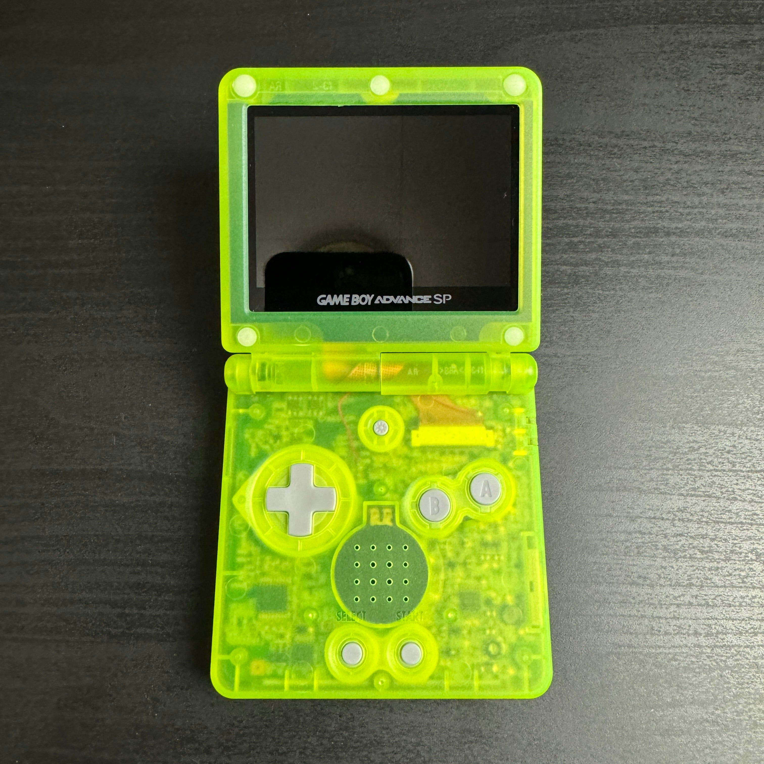 Modded Game Boy Advance SP W/ IPS V2 Screen (Extreme Green) – Retro ...