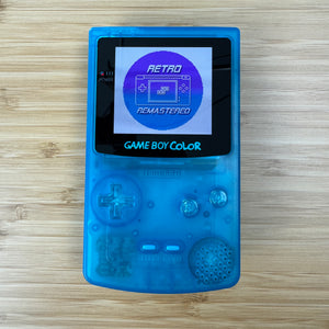 Modded Game Boy Color w/ AMOLED Display (Clear Blue)