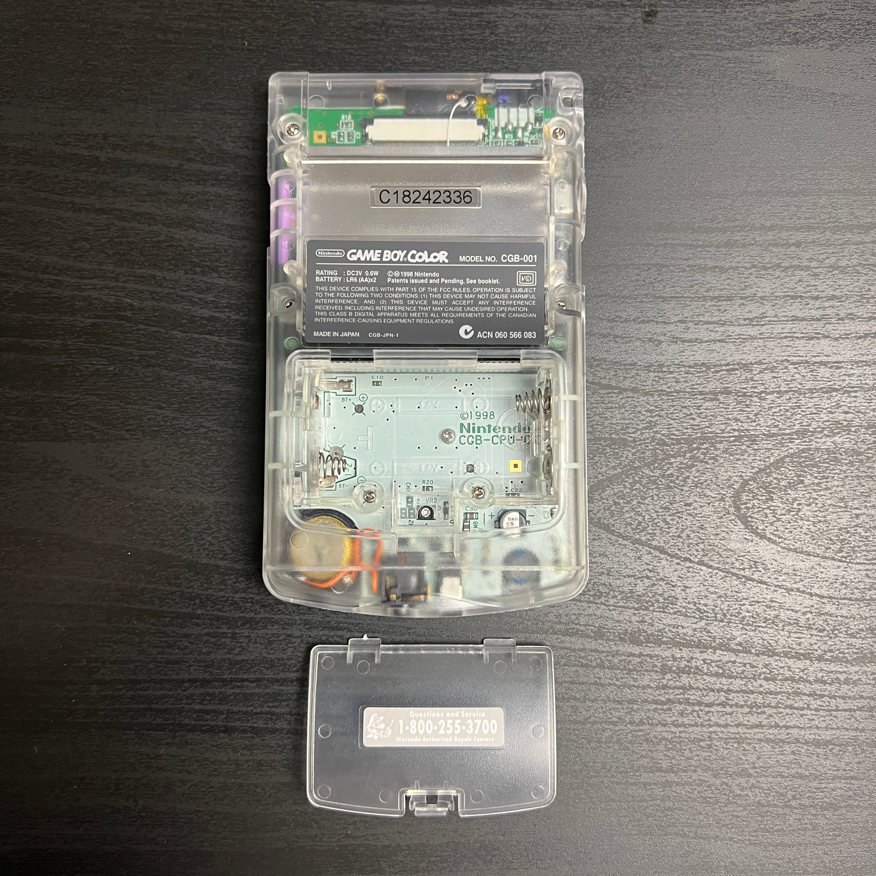Modded GameBoy Color w/ IPS Display (Clear Suicune)