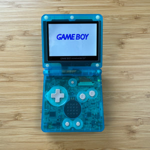 Modded Game Boy Advance SP W/ IPS V2 Screen (Clear Blue)