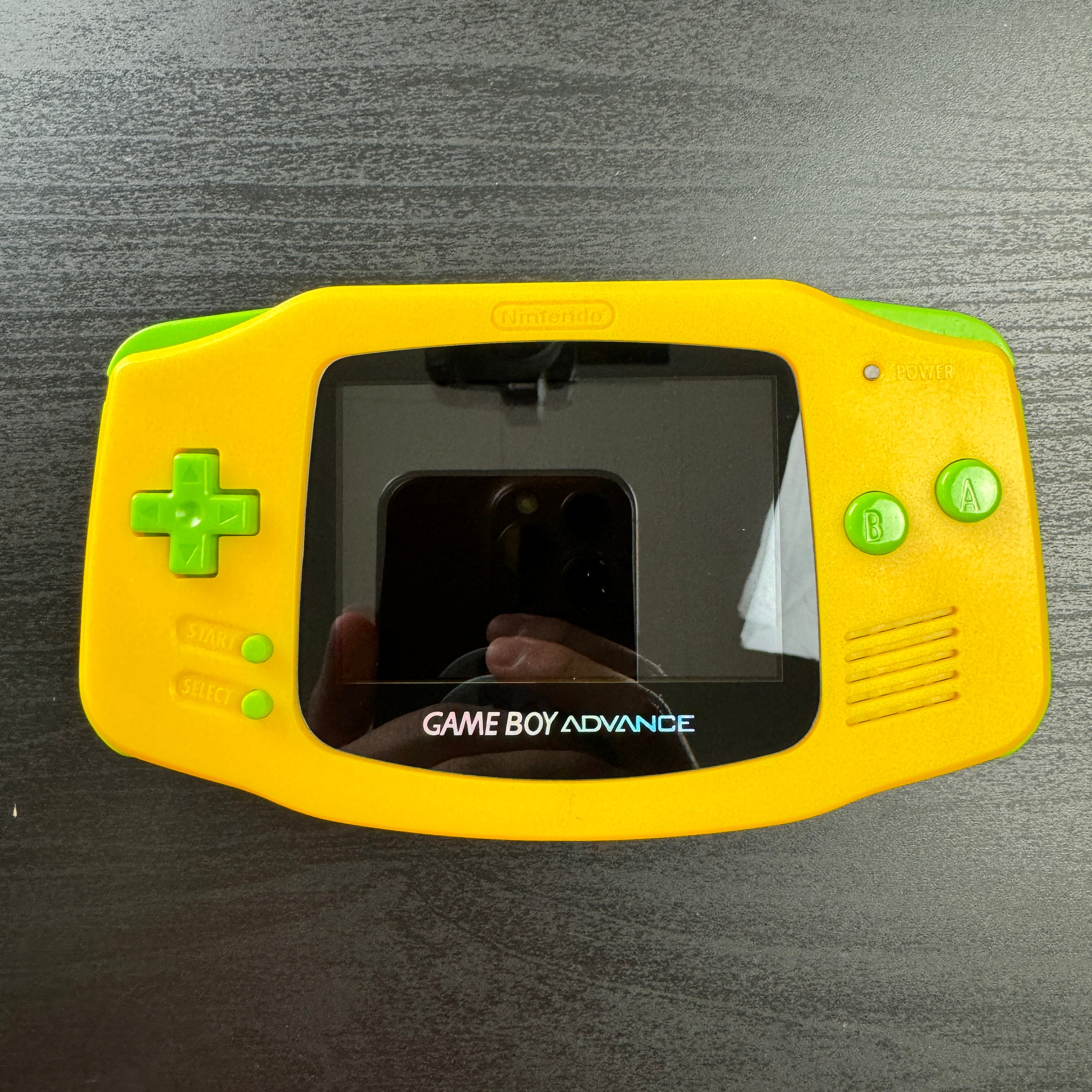 Modded Game Boy Advance W/ IPS V2 Screen (Yellow and Lime)